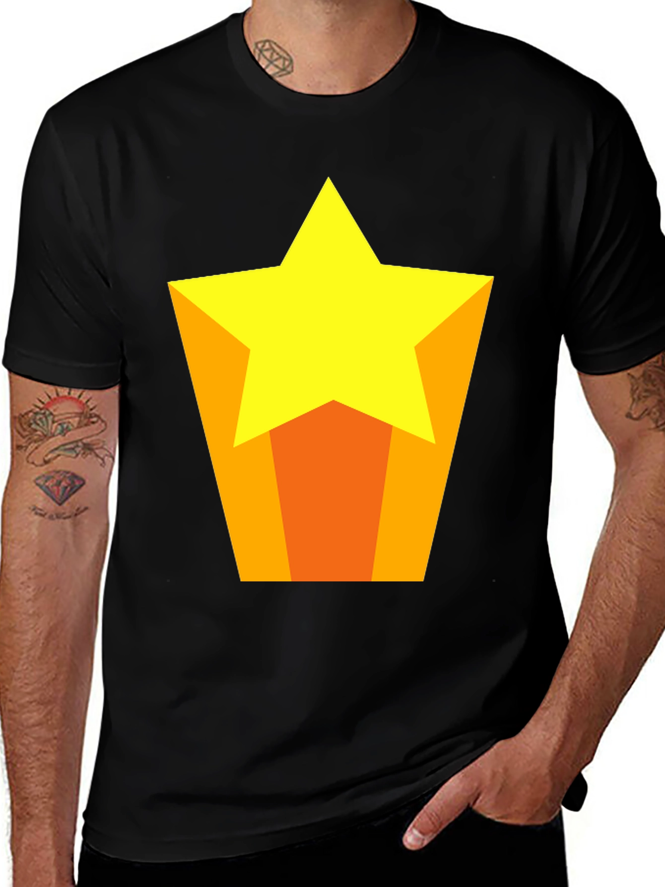 Star Graphic Tee - Casual Black T-Shirt