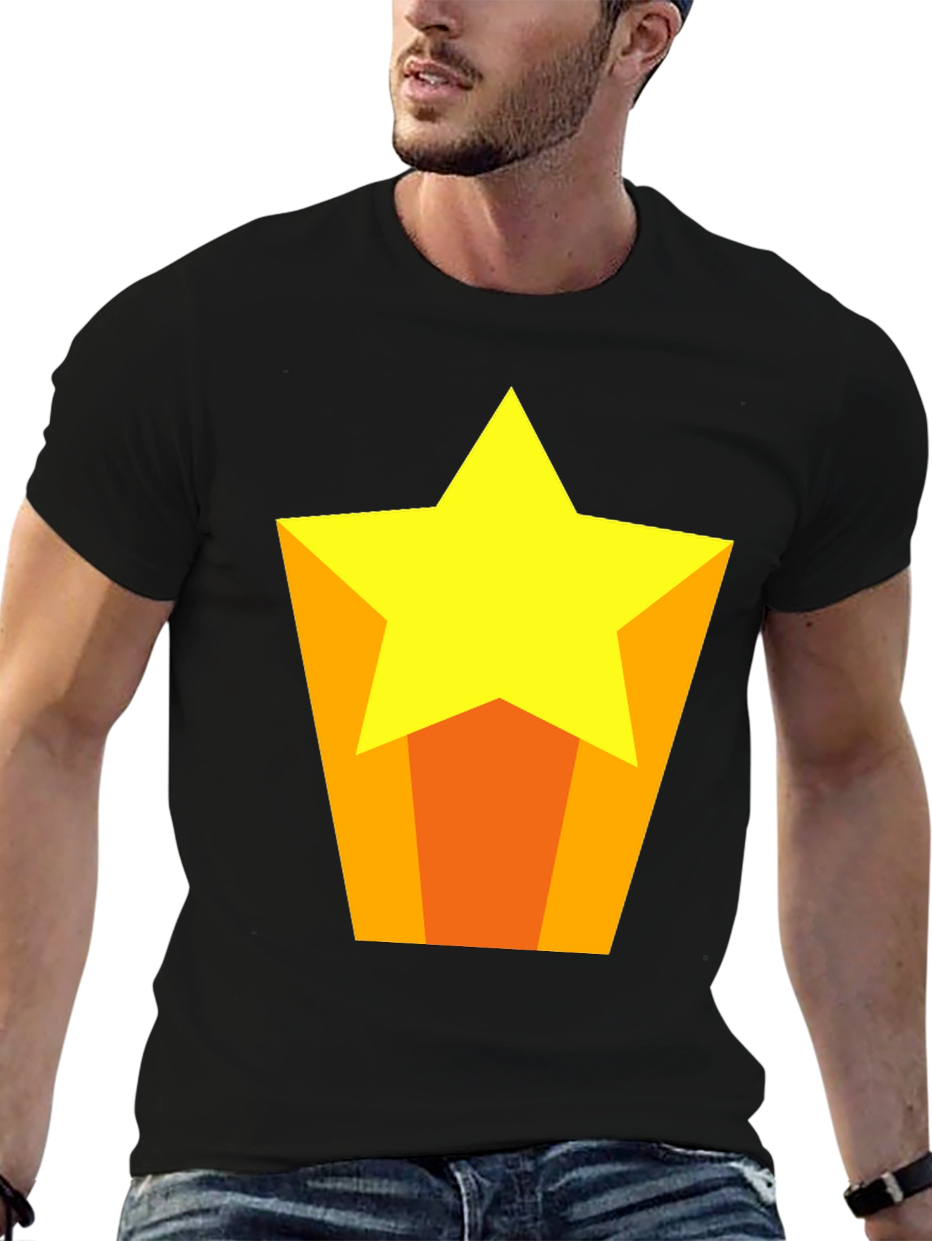 Star Graphic Tee - Casual Black T-Shirt