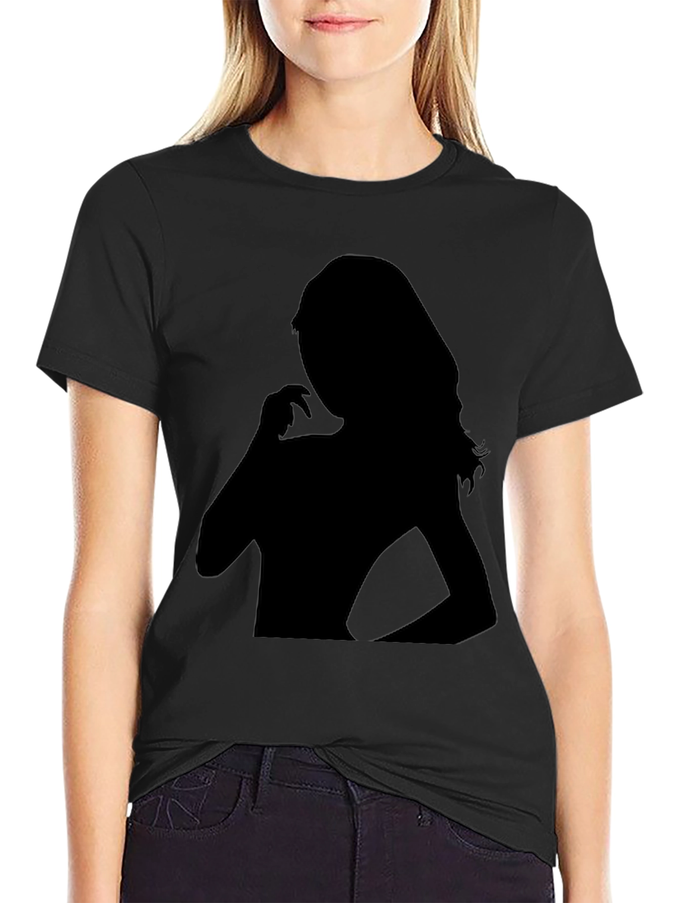Silhouette Graphic Print Black T-Shirt