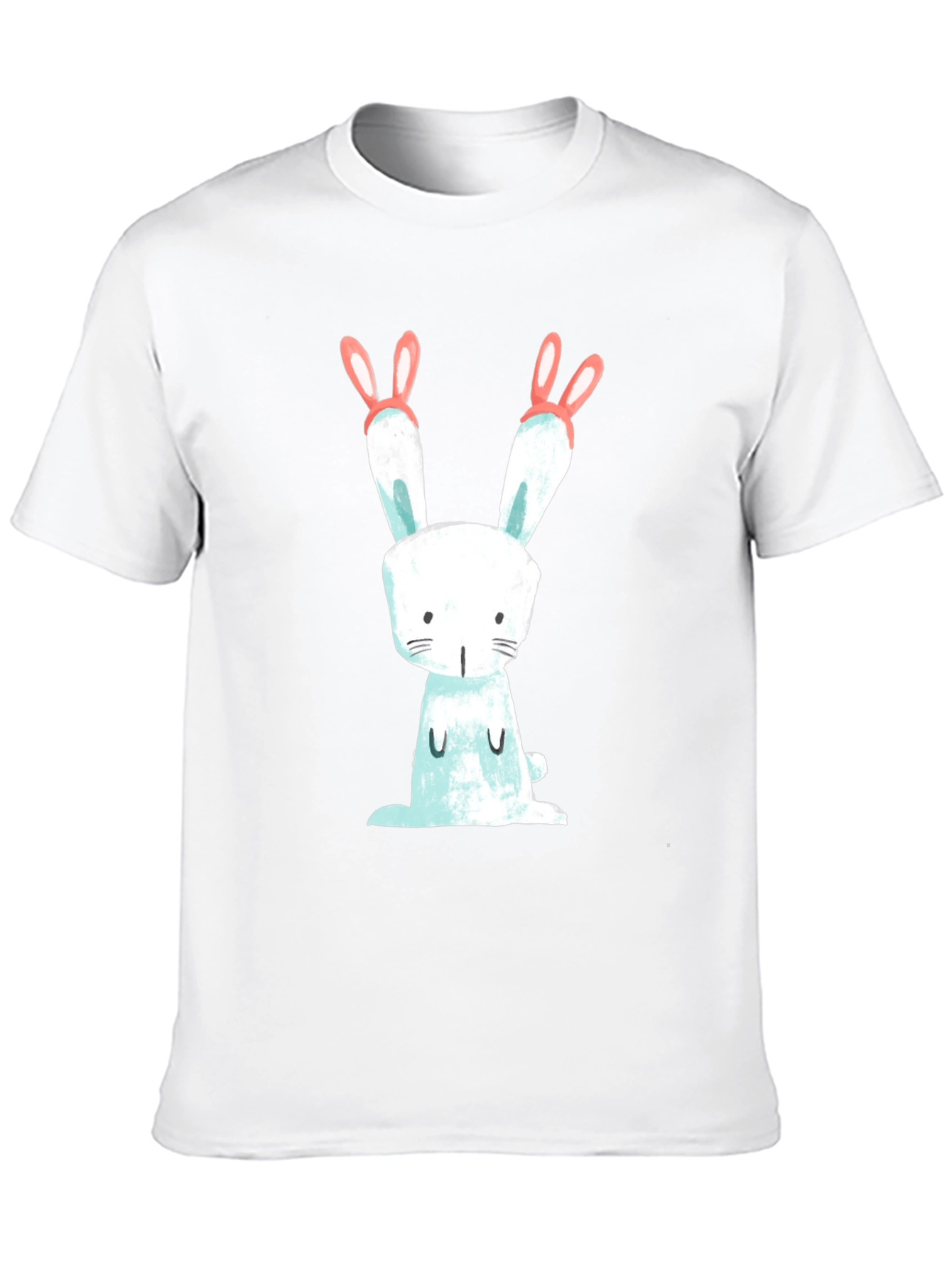 Cute Bunny Graphic Black T-Shirt