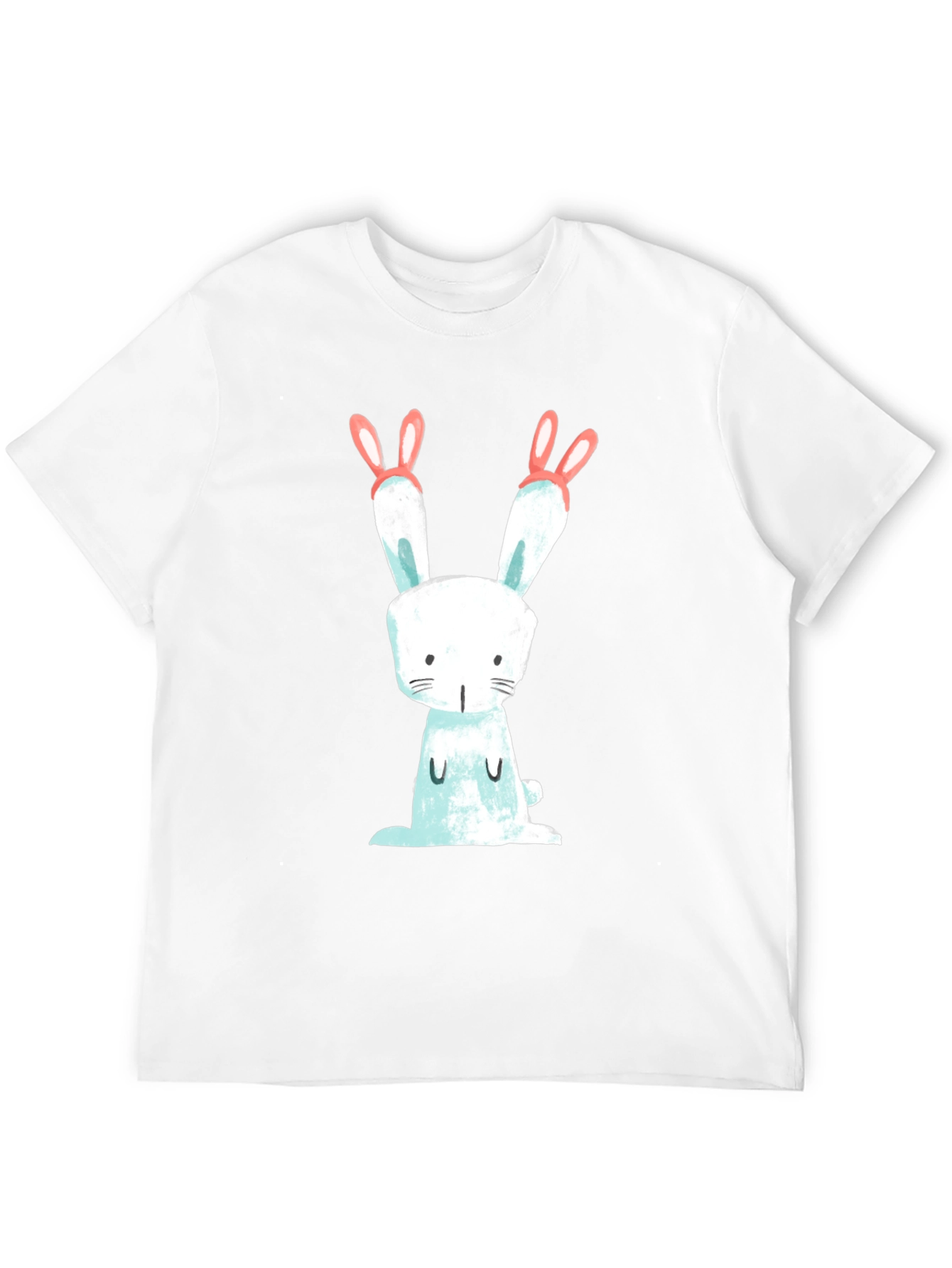 Cute Bunny Graphic Black T-Shirt