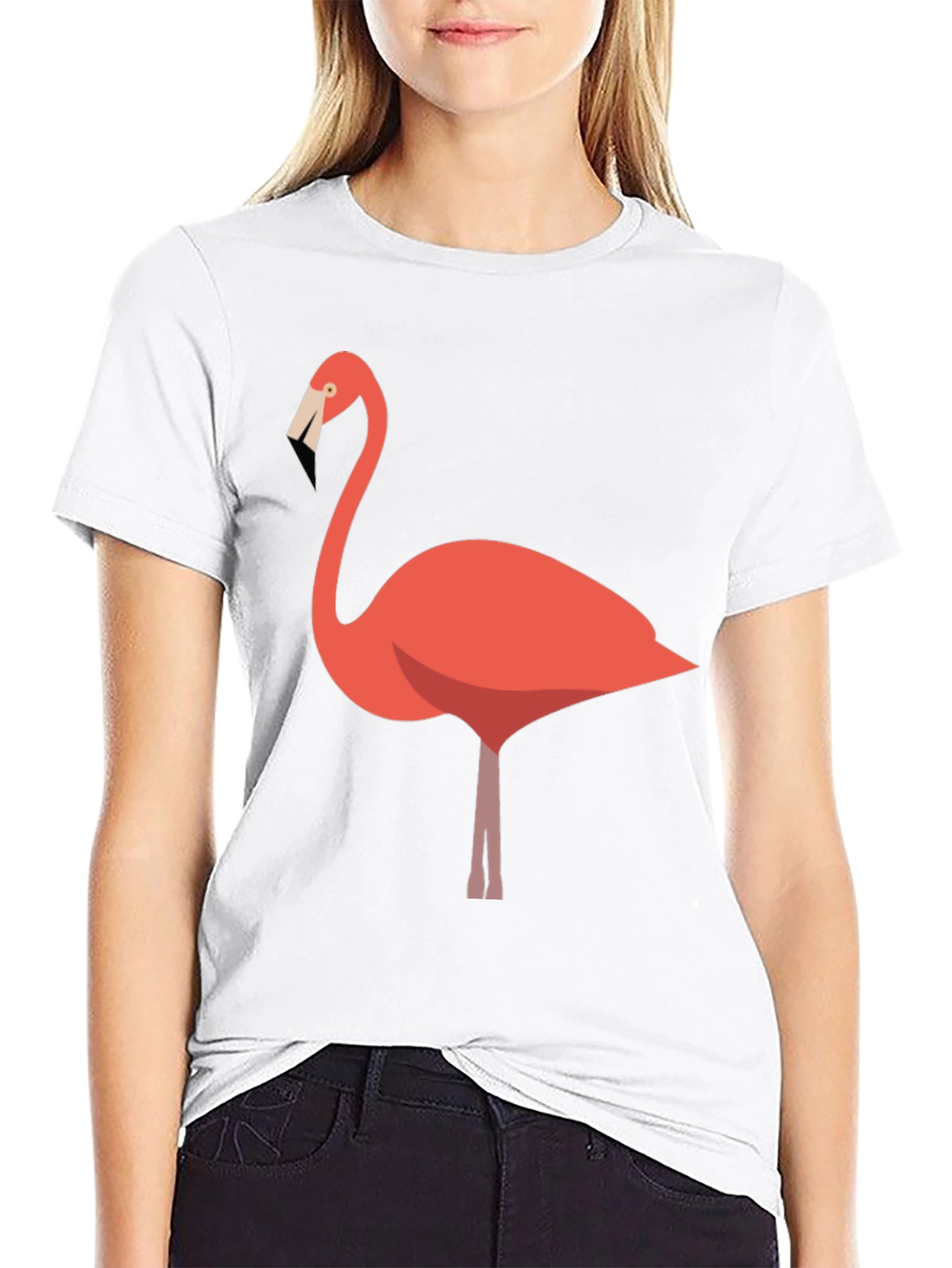 Cool Flamingo Graphic Black T-Shirt