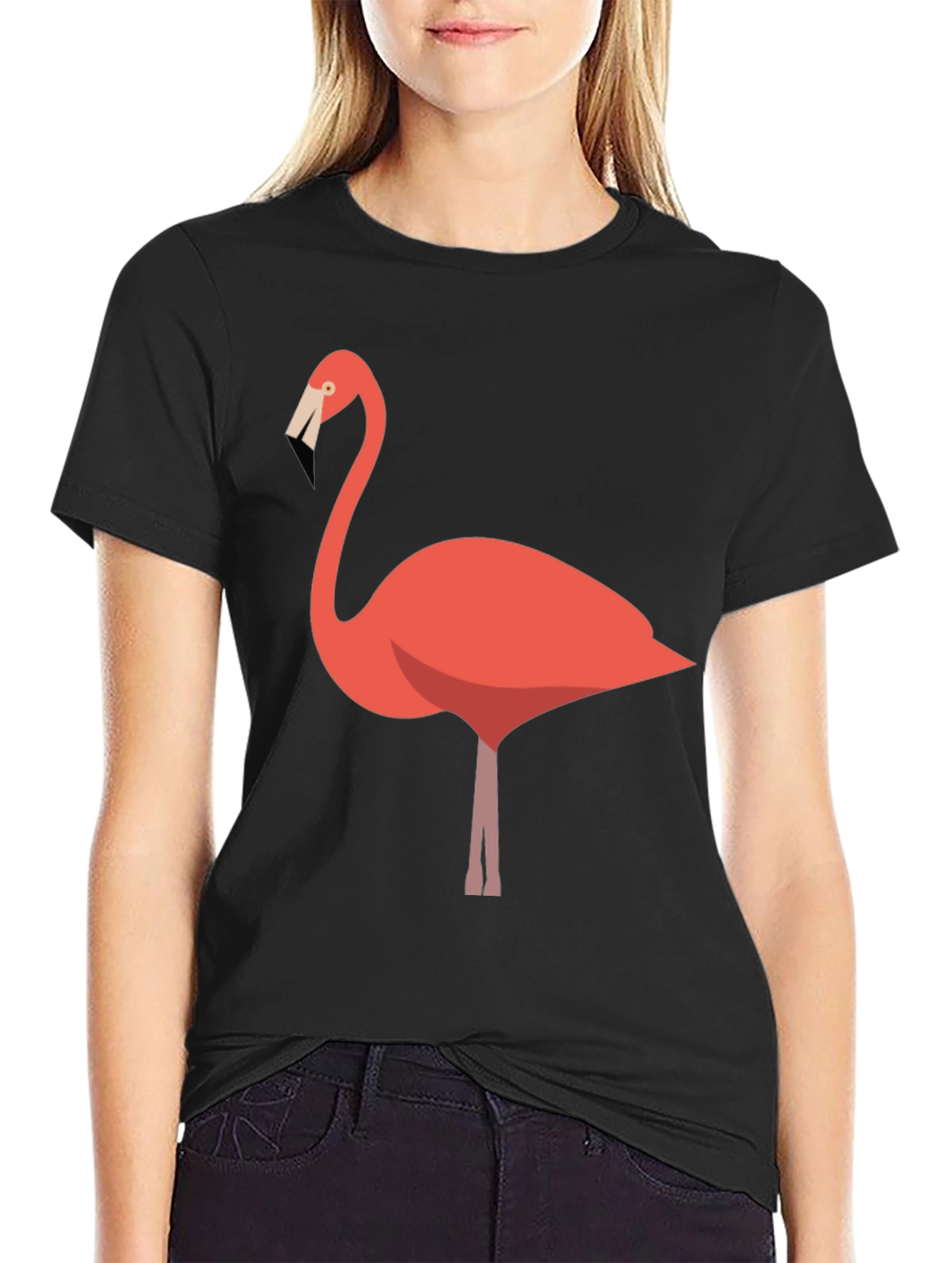 Cool Flamingo Graphic Black T-Shirt