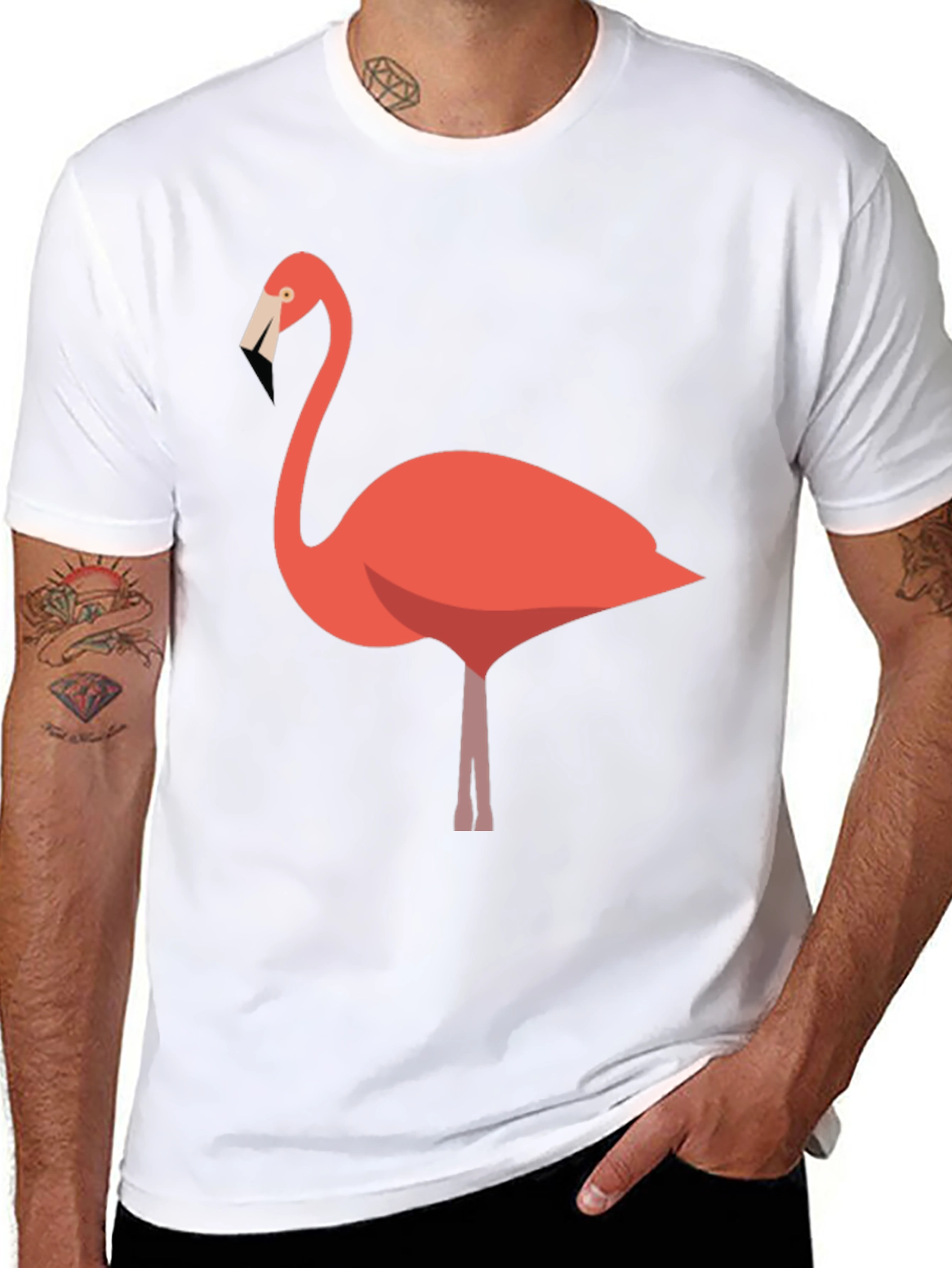 Cool Flamingo Graphic Black T-Shirt