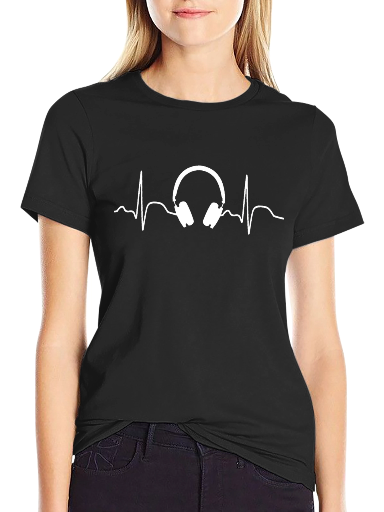 Headphone Heartbeat T-Shirt - Music Lover Tee