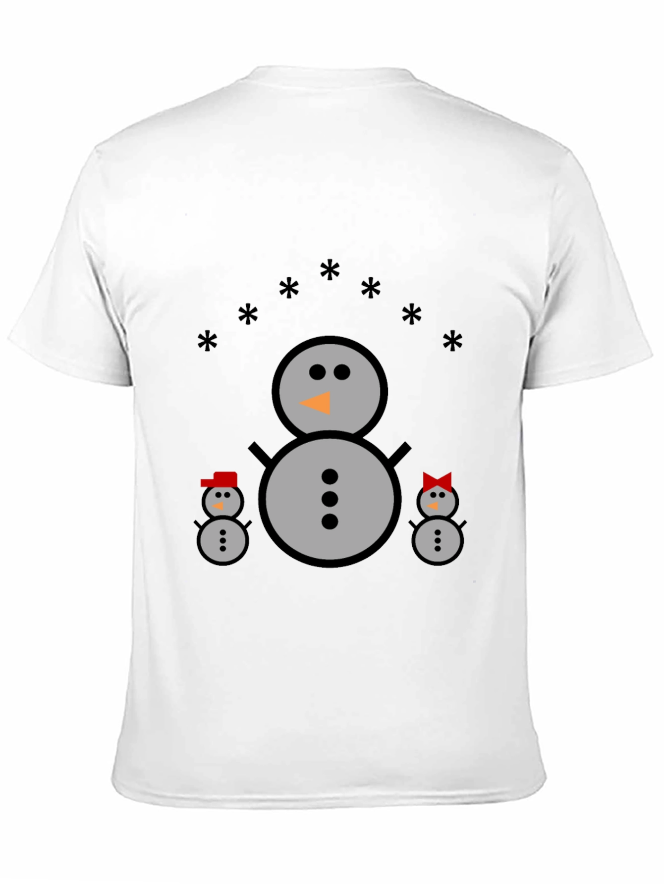 Snowman Family Black T-Shirt