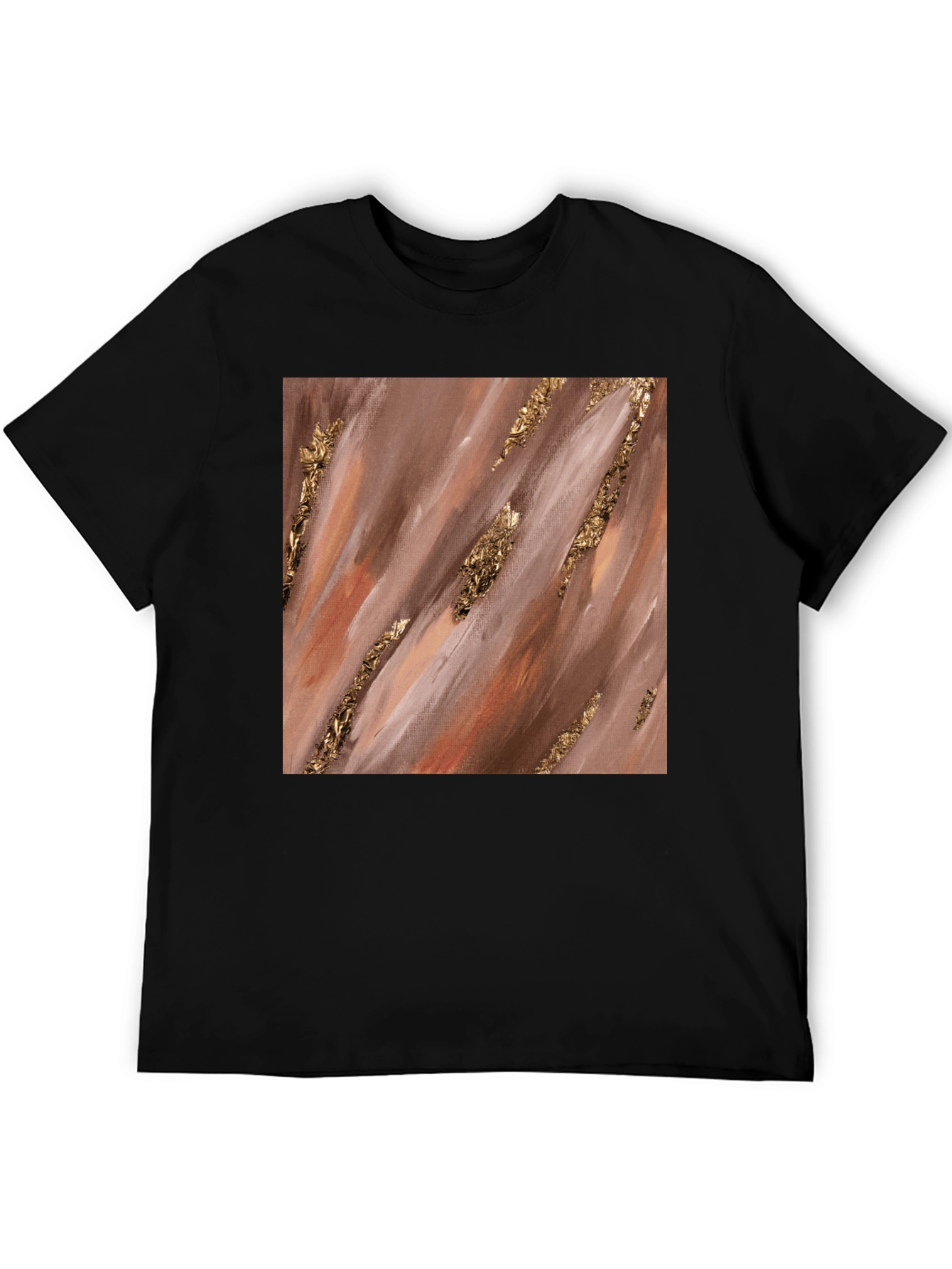 Abstract Gold Foil Accent T-Shirt