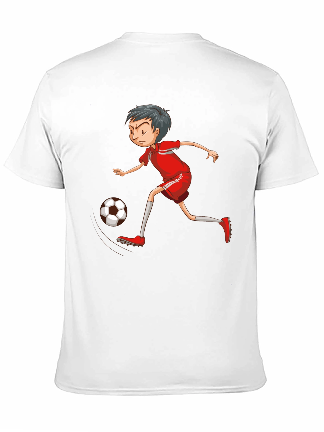 Soccer Player Graphic T-Shirt - Black Cotton Tee