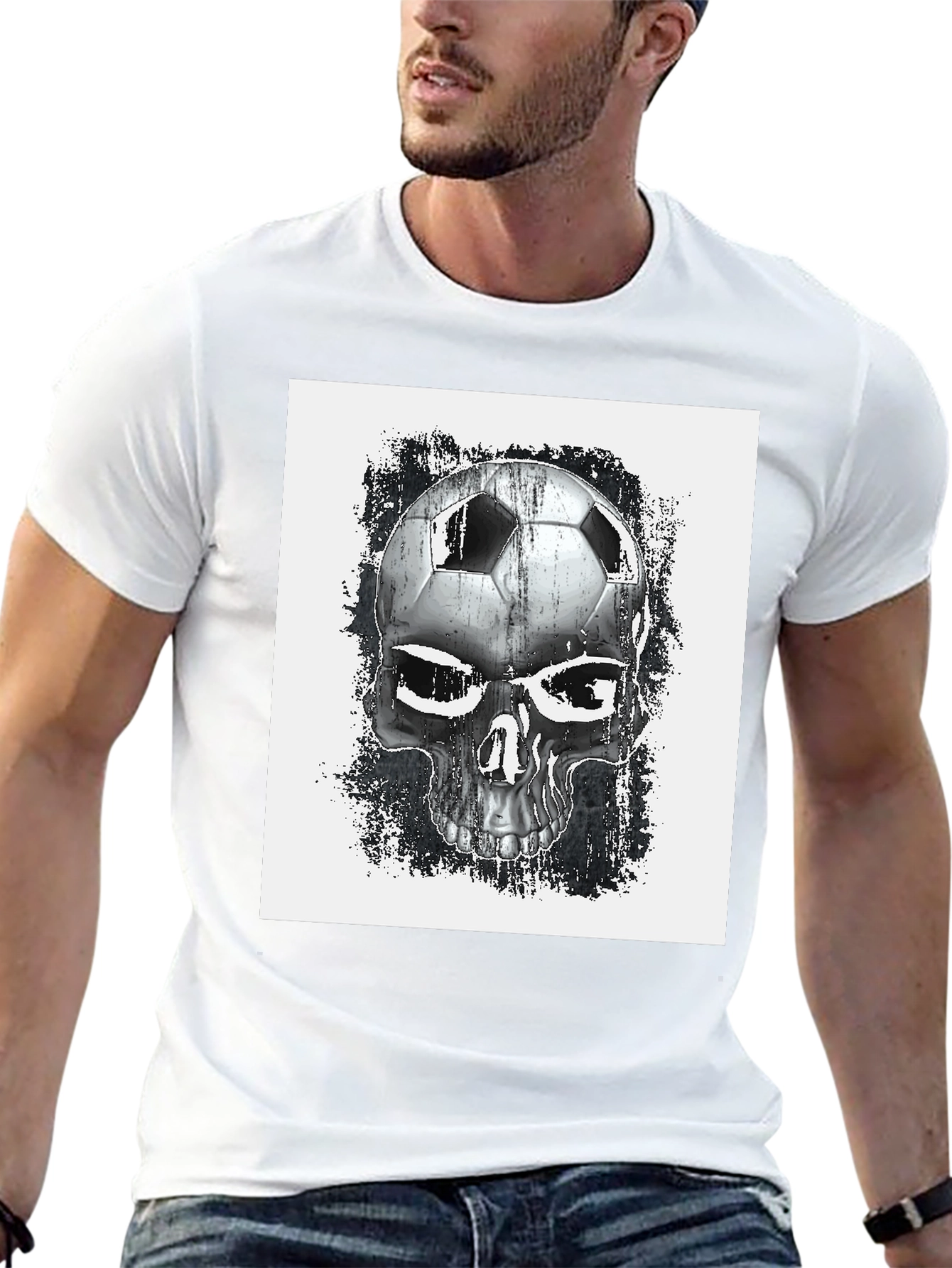 Soccer Skull Graphic T-Shirt