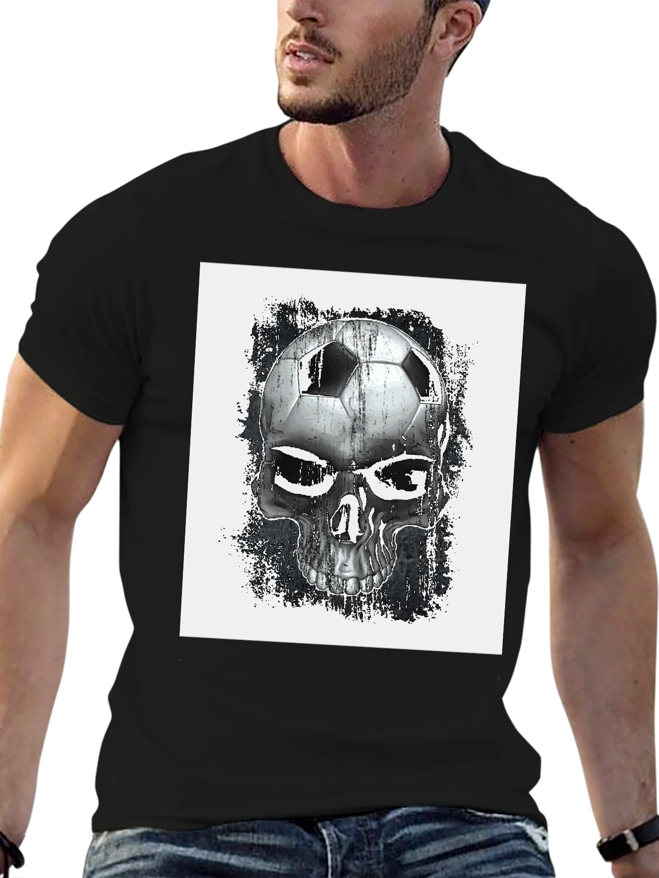 Soccer Skull Graphic T-Shirt