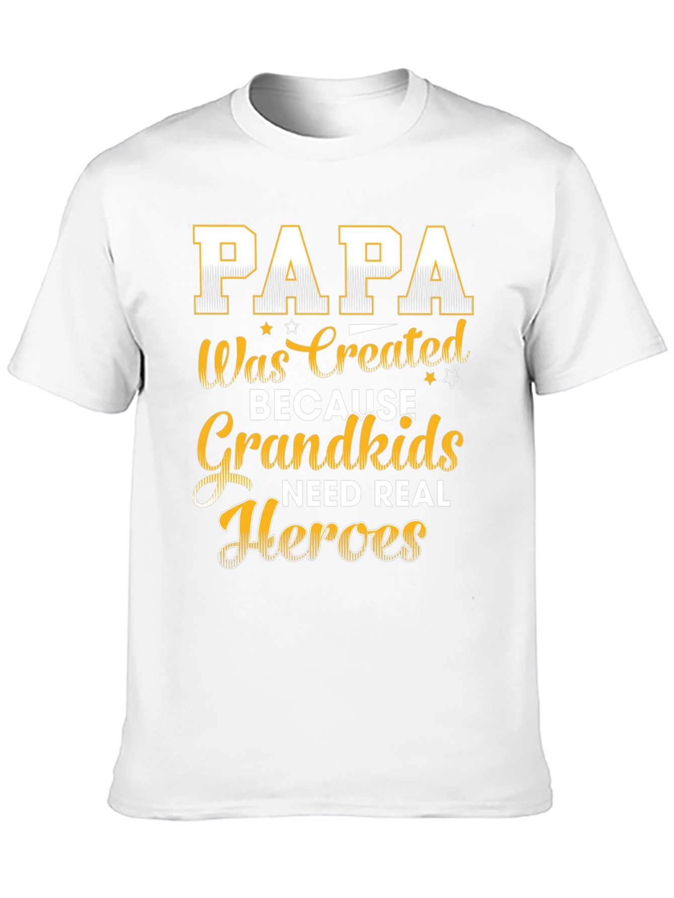 Papa Grandkids Real Heroes Graphic T-Shirt