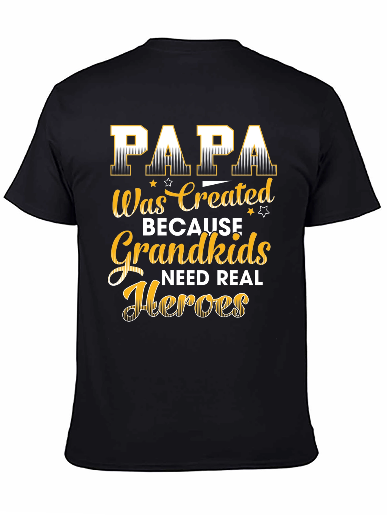 Papa Grandkids Real Heroes Graphic T-Shirt