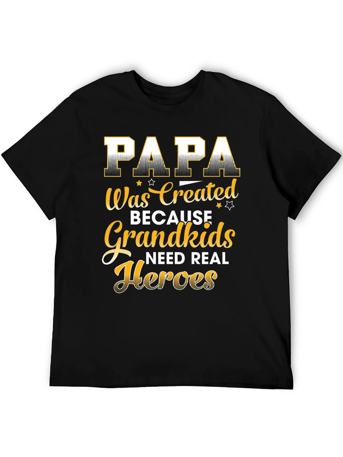 Papa Grandkids Real Heroes Graphic T-Shirt