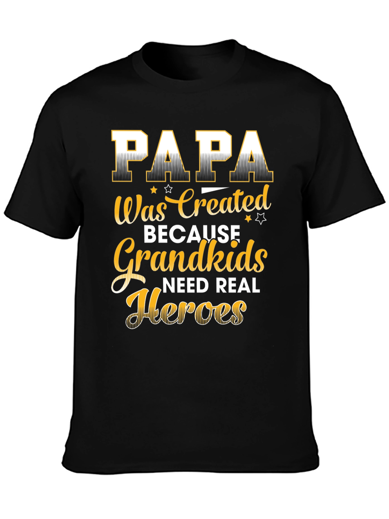 Papa Grandkids Real Heroes Graphic T-Shirt