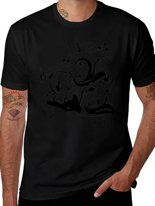 Vintage Carolers Graphic Black T-Shirt