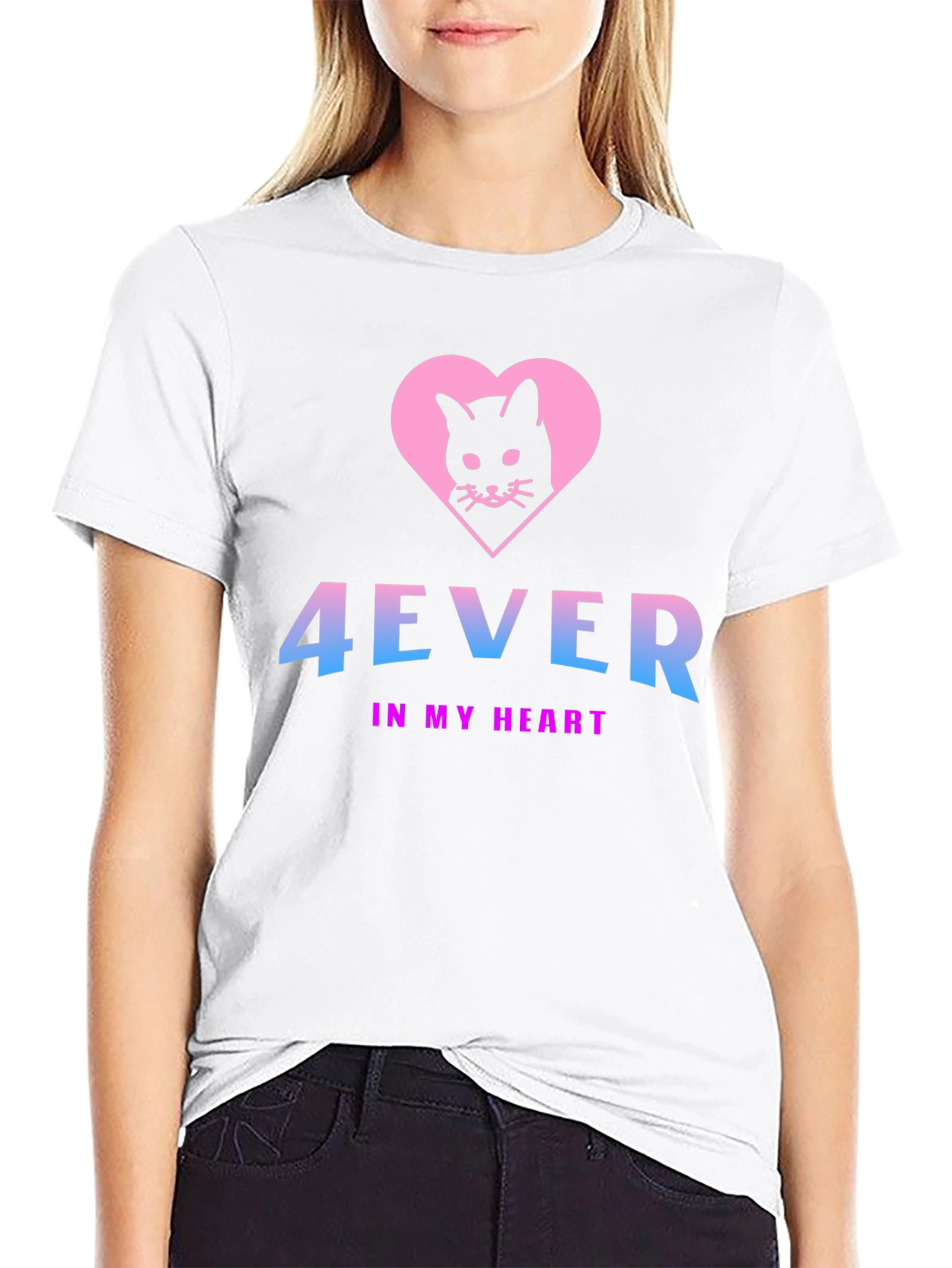 4Ever In My Heart Black Cat T-Shirt