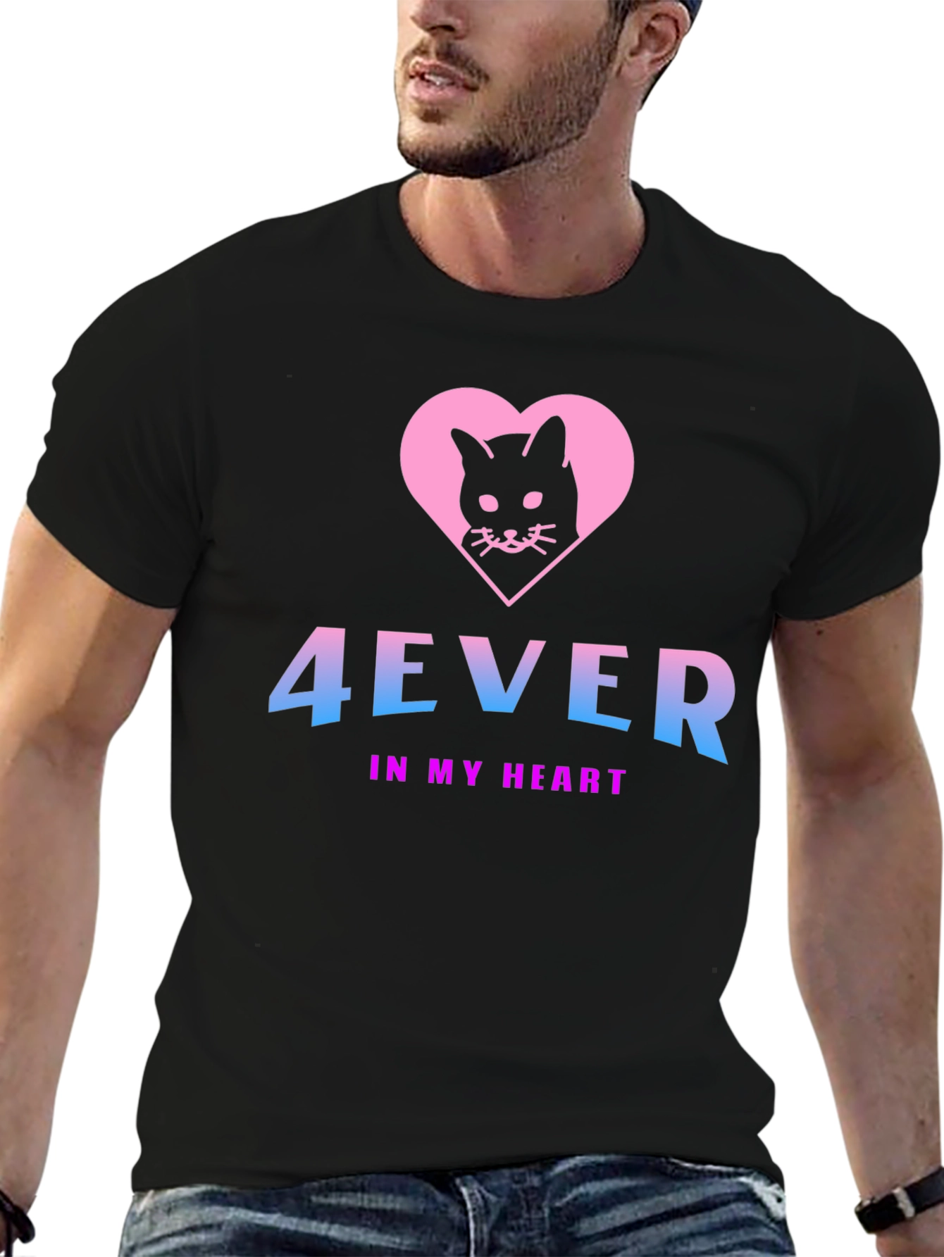 4Ever In My Heart Black Cat T-Shirt