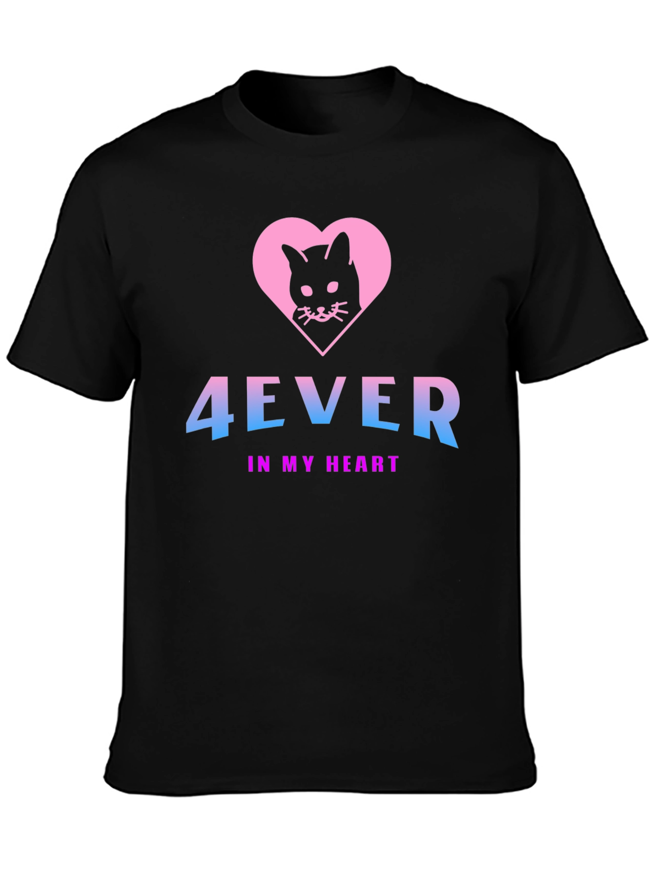 4Ever In My Heart Black Cat T-Shirt