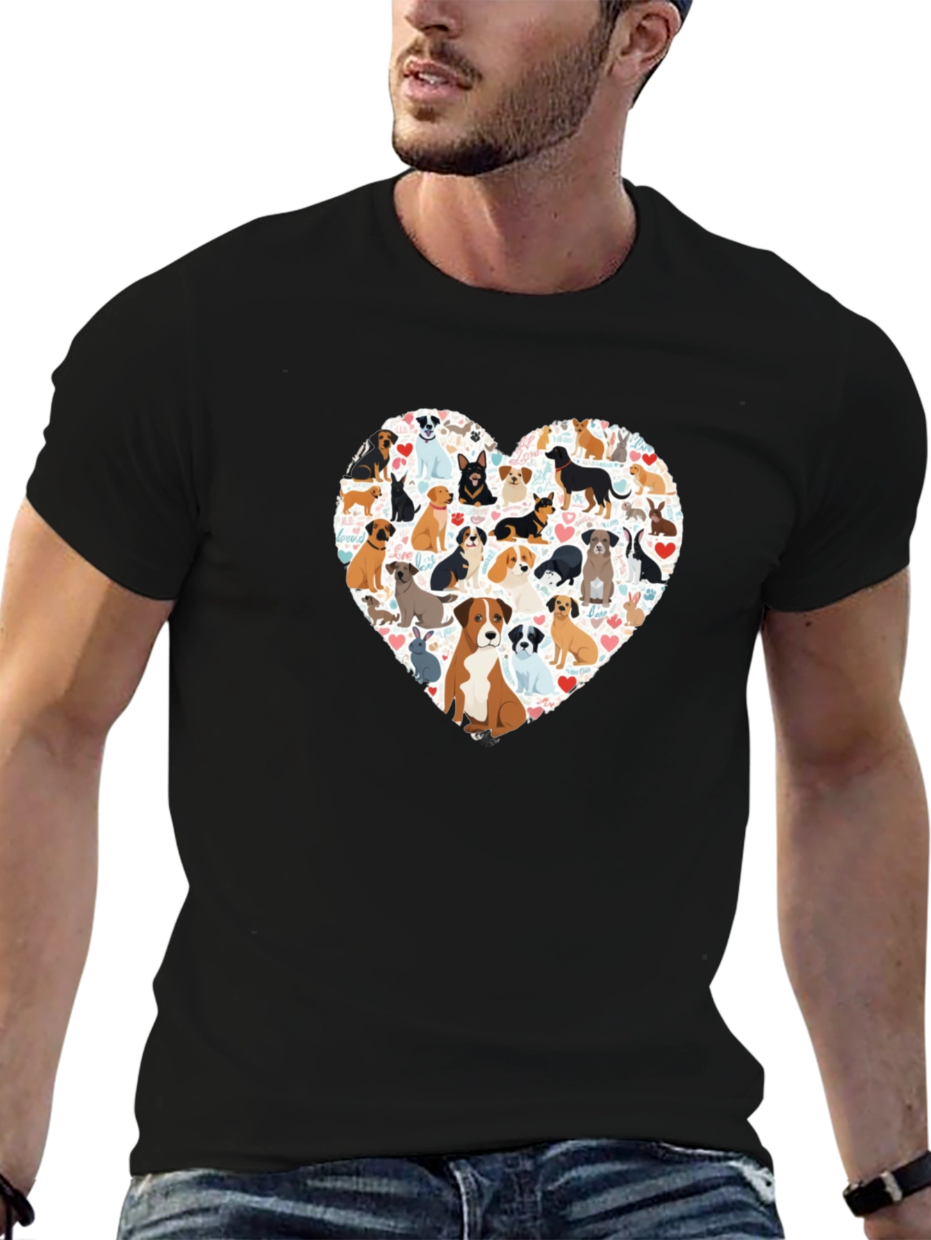 Dog Lover Heart T-Shirt - Unisex Graphic Tee
