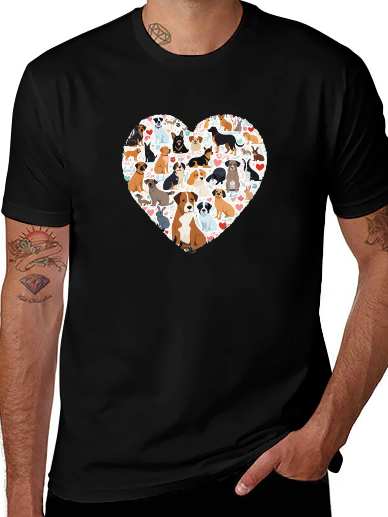 Dog Lover Heart T-Shirt - Unisex Graphic Tee