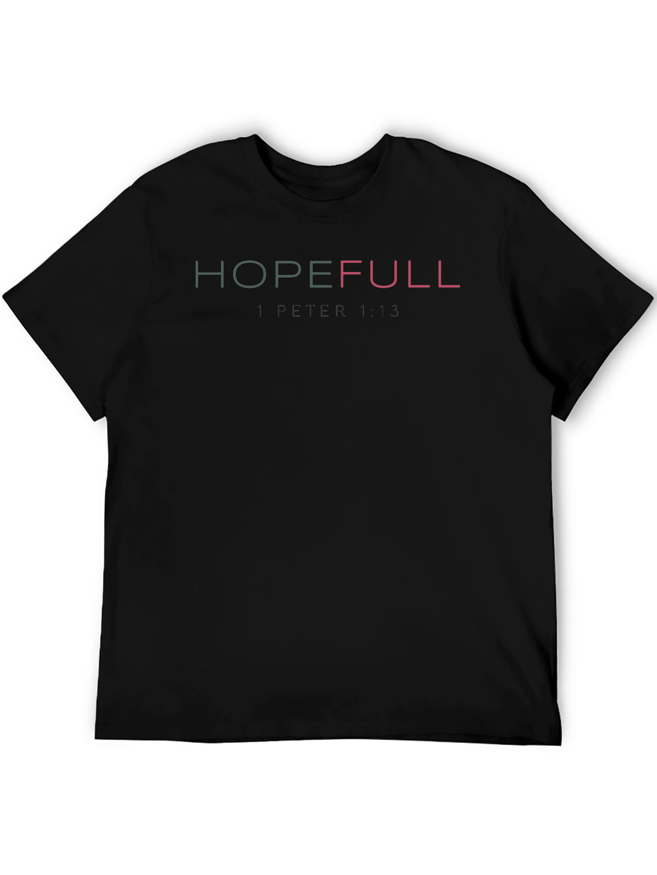 Hopefull 1 Peter 1:13 T-Shirt Christian Black