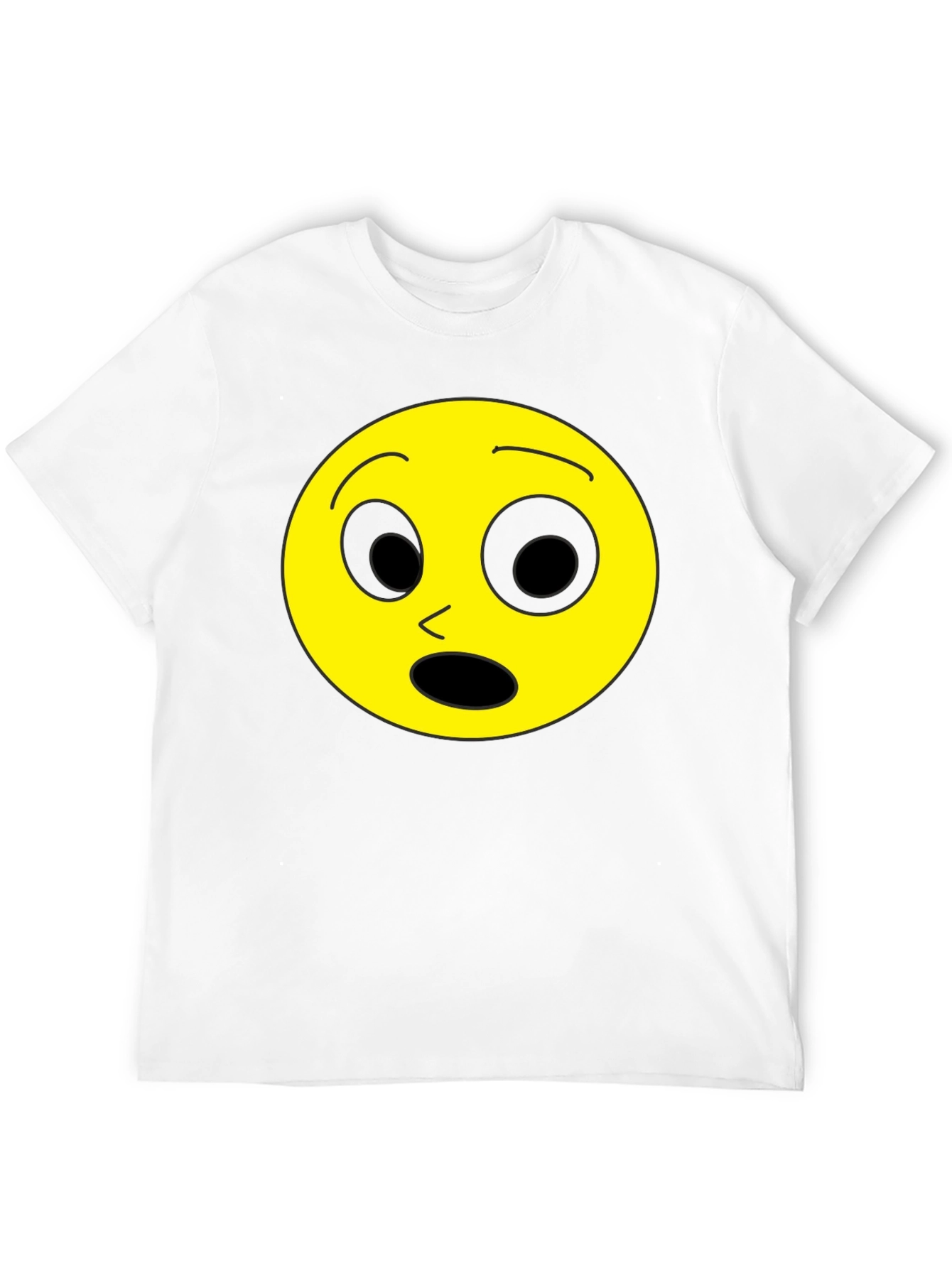 Shocked Emoji Black T-Shirt - Express Yourself!