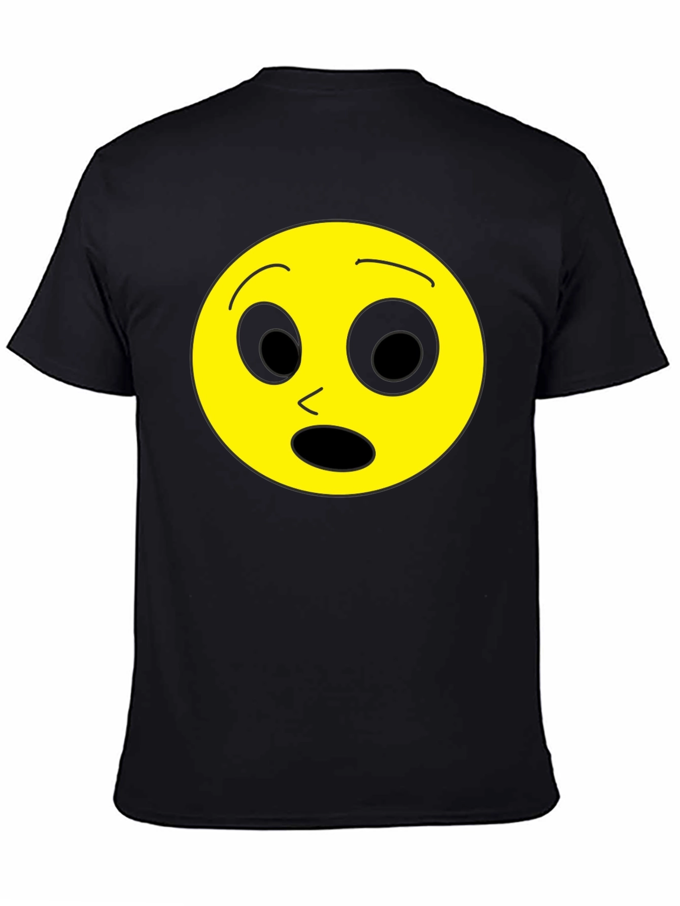 Shocked Emoji Black T-Shirt - Express Yourself!