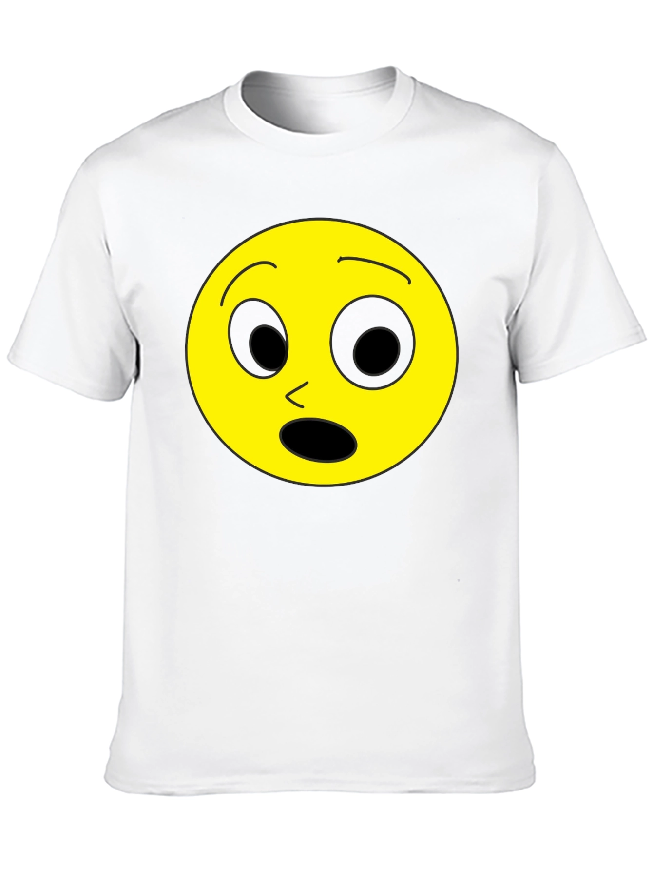 Shocked Emoji Black T-Shirt - Express Yourself!