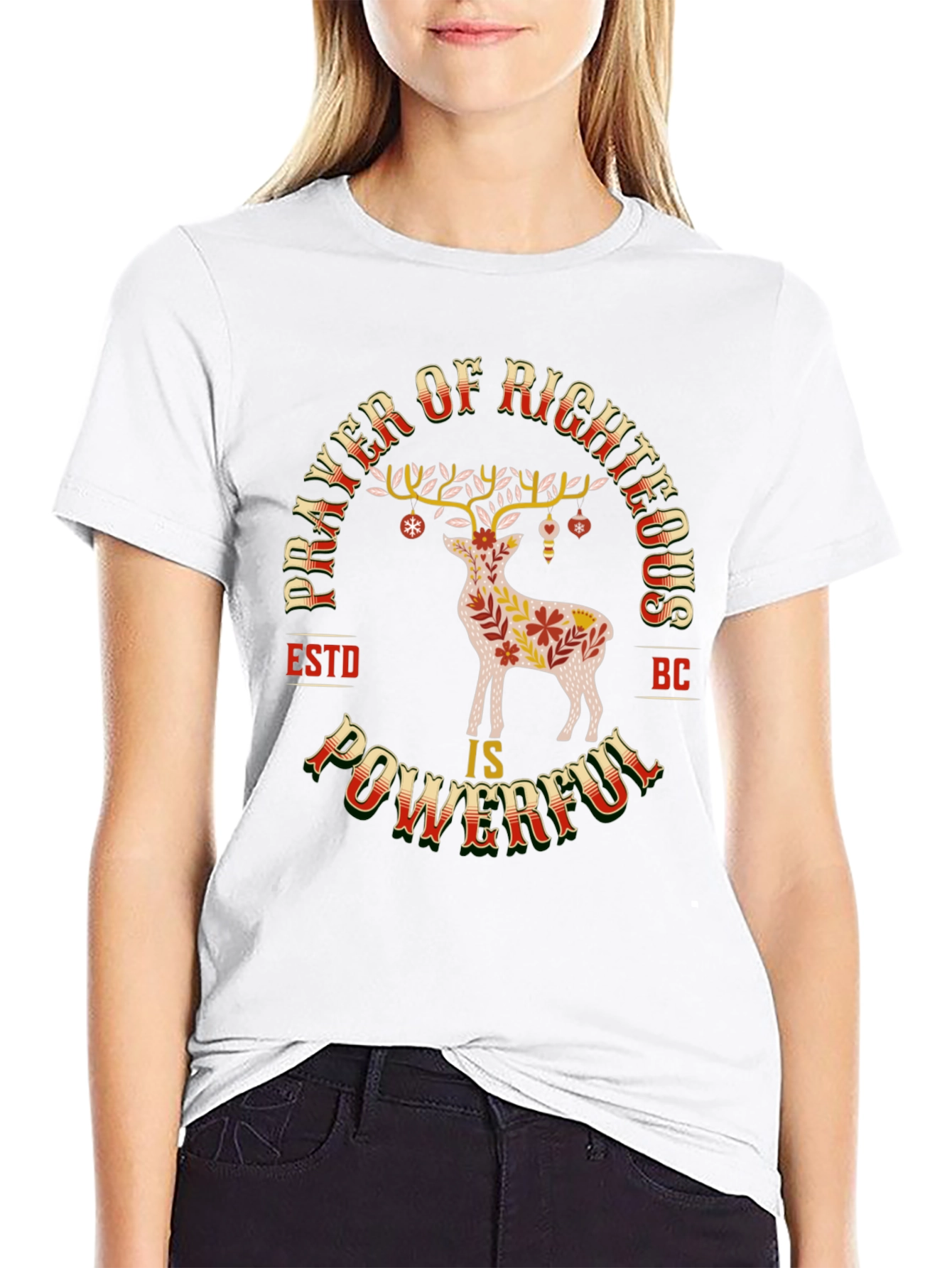 Prayer of Righteous Powerful Black T-Shirt