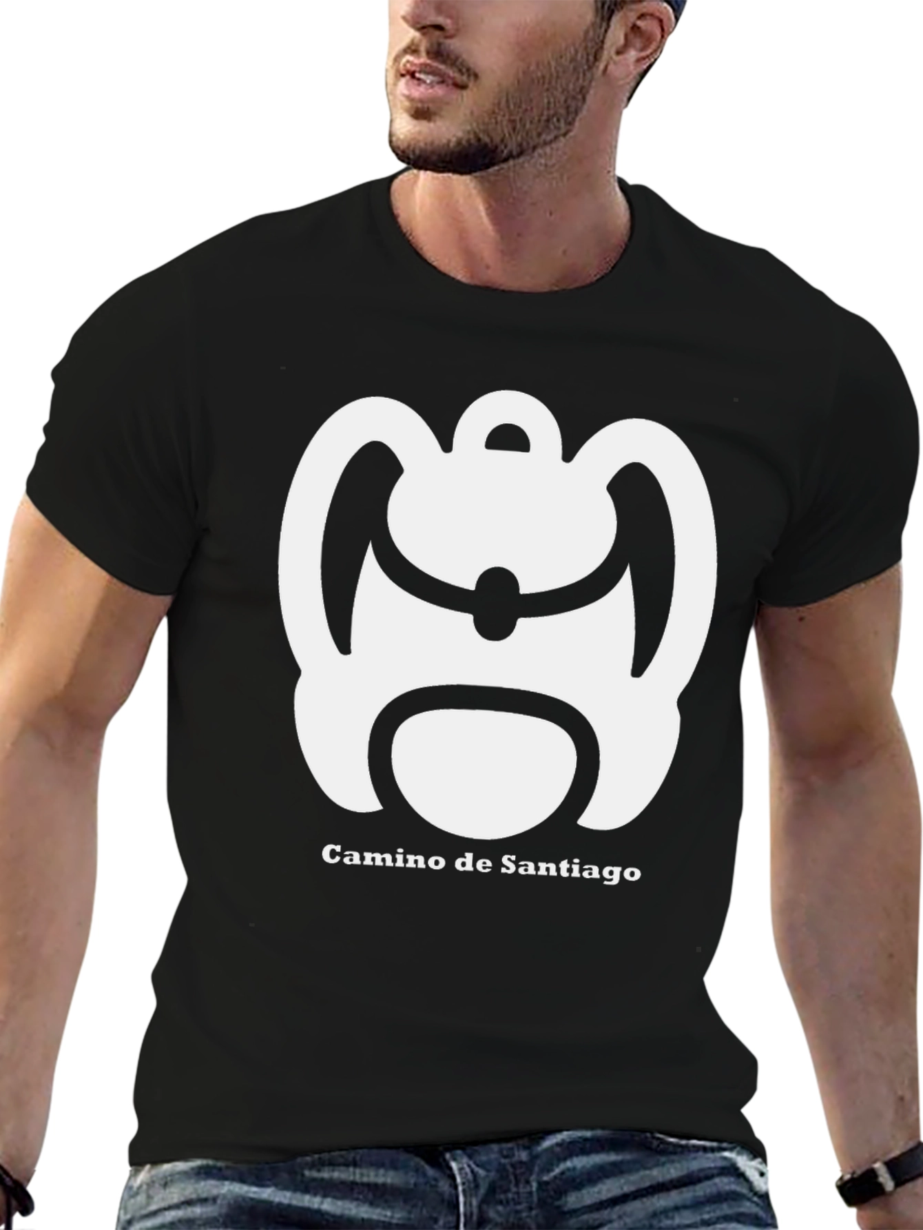 Camino de Santiago Backpack T-Shirt - Black