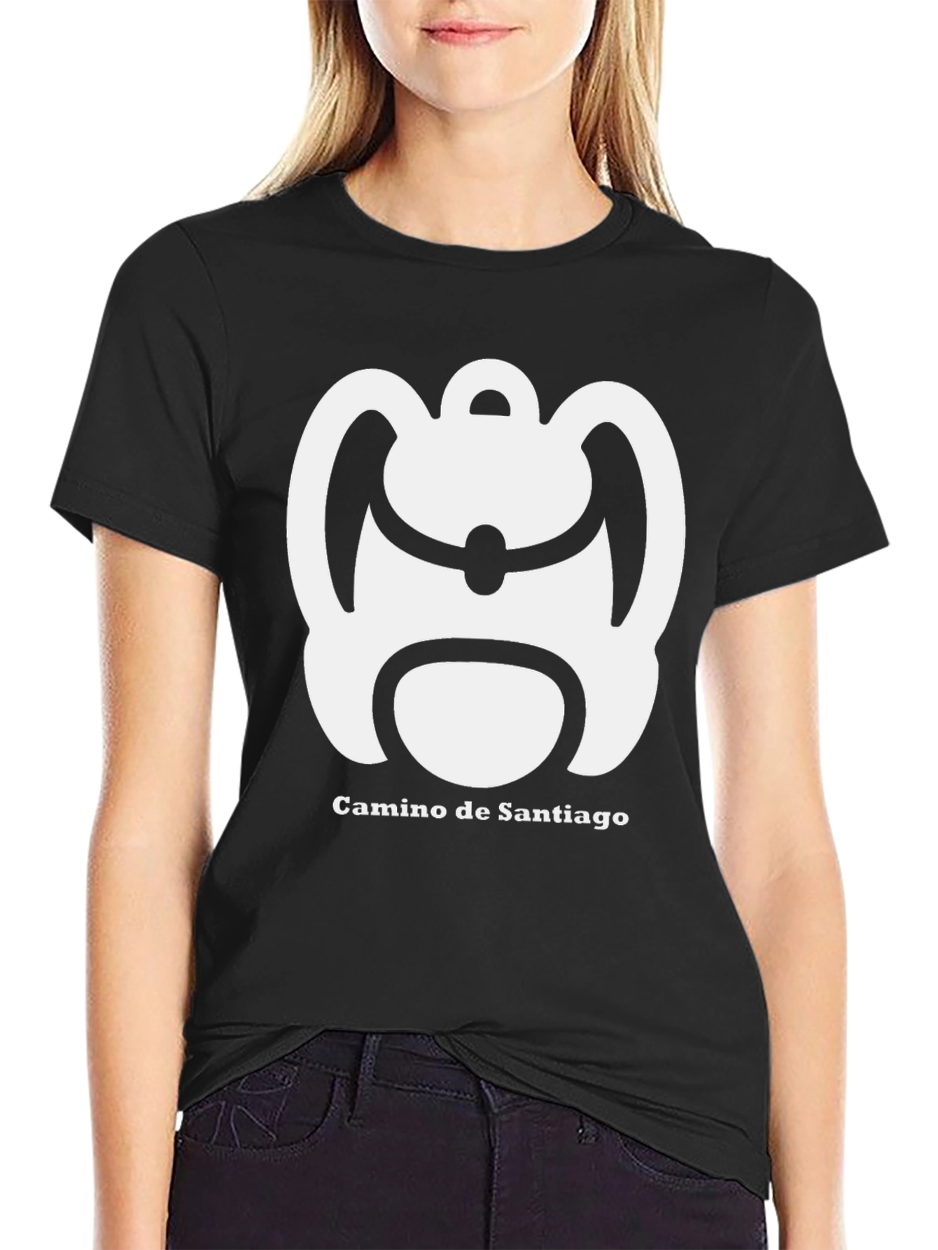Camino de Santiago Backpack T-Shirt - Black