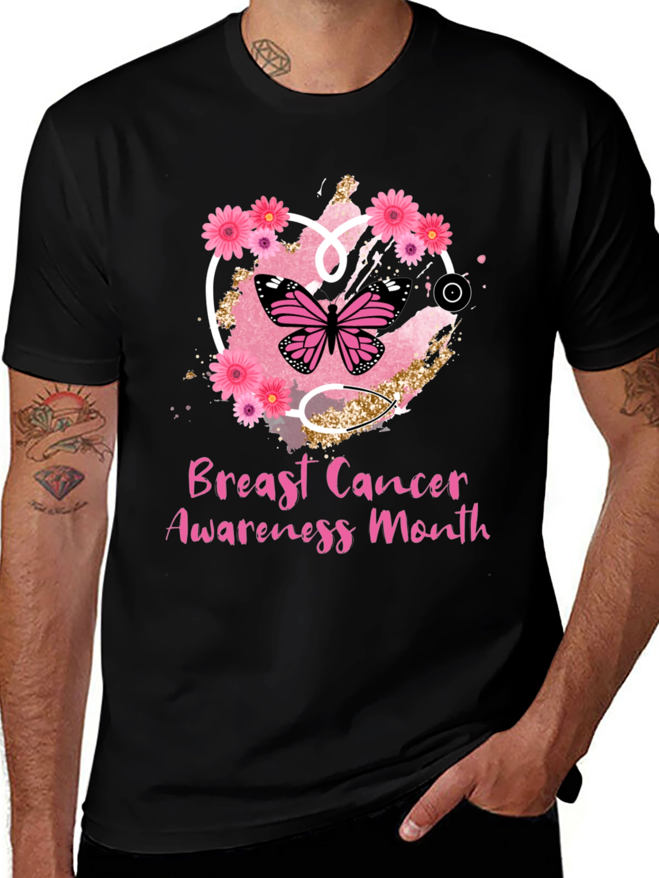 Breast Cancer Awareness Butterfly T-Shirt