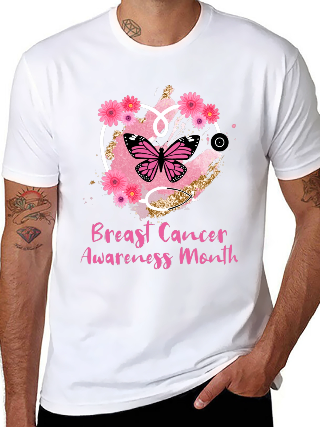 Breast Cancer Awareness Butterfly T-Shirt