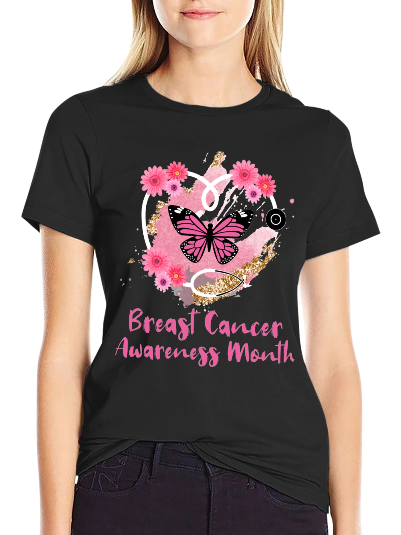 Breast Cancer Awareness Butterfly T-Shirt