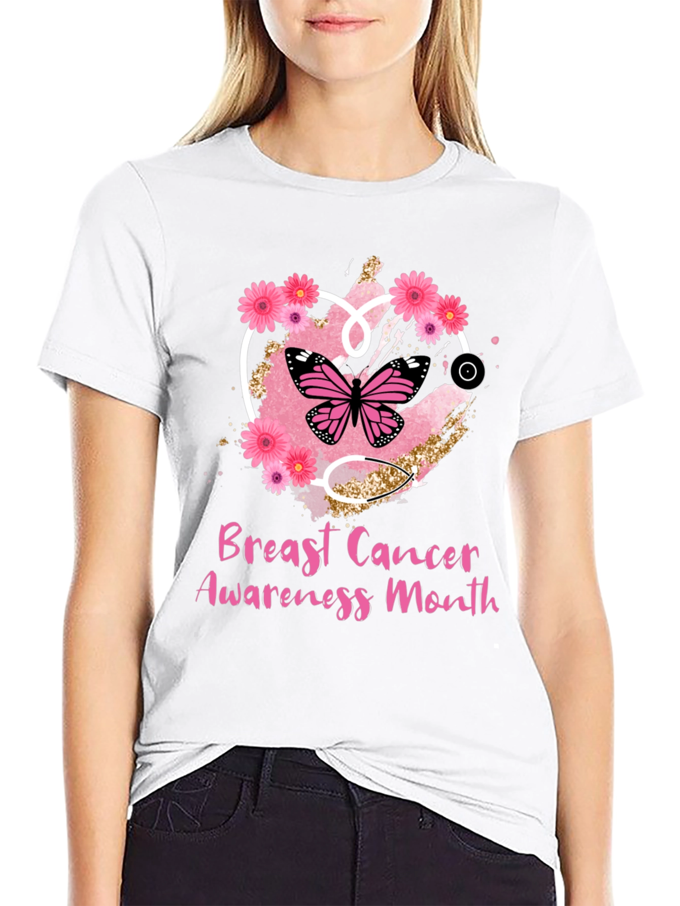 Breast Cancer Awareness Butterfly T-Shirt