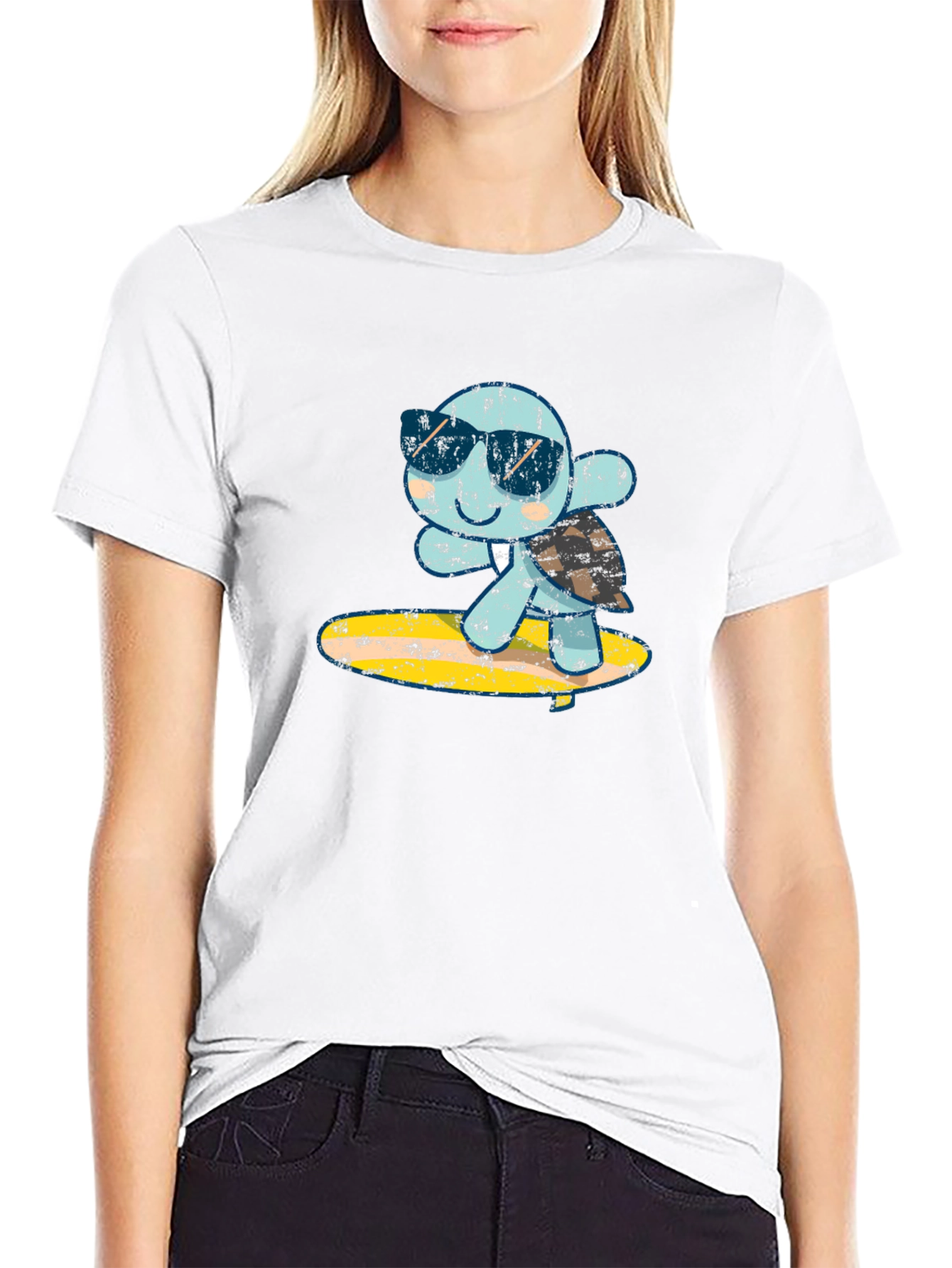 Turtle Surfer Graphic T-Shirt - Black