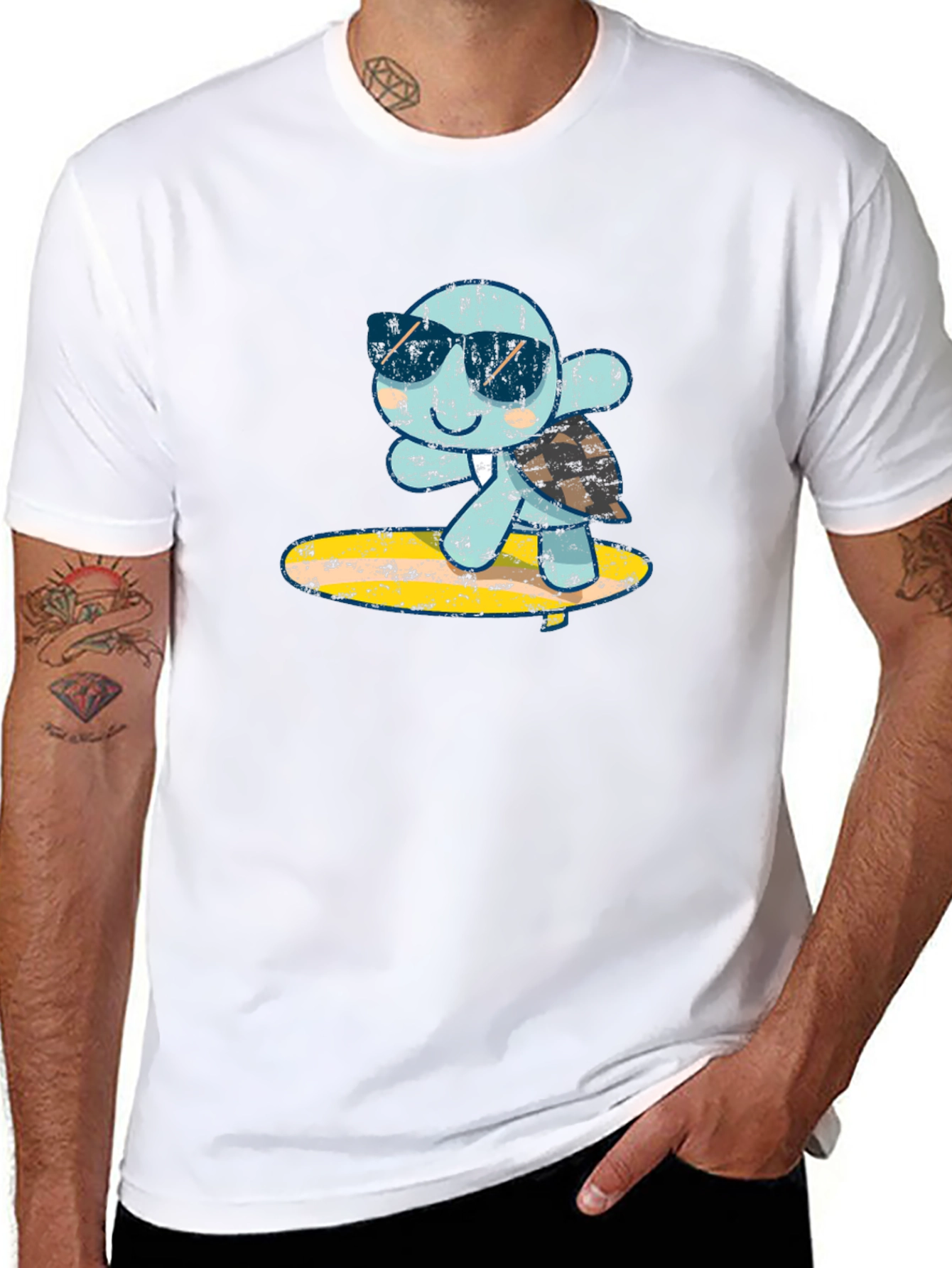 Turtle Surfer Graphic T-Shirt - Black
