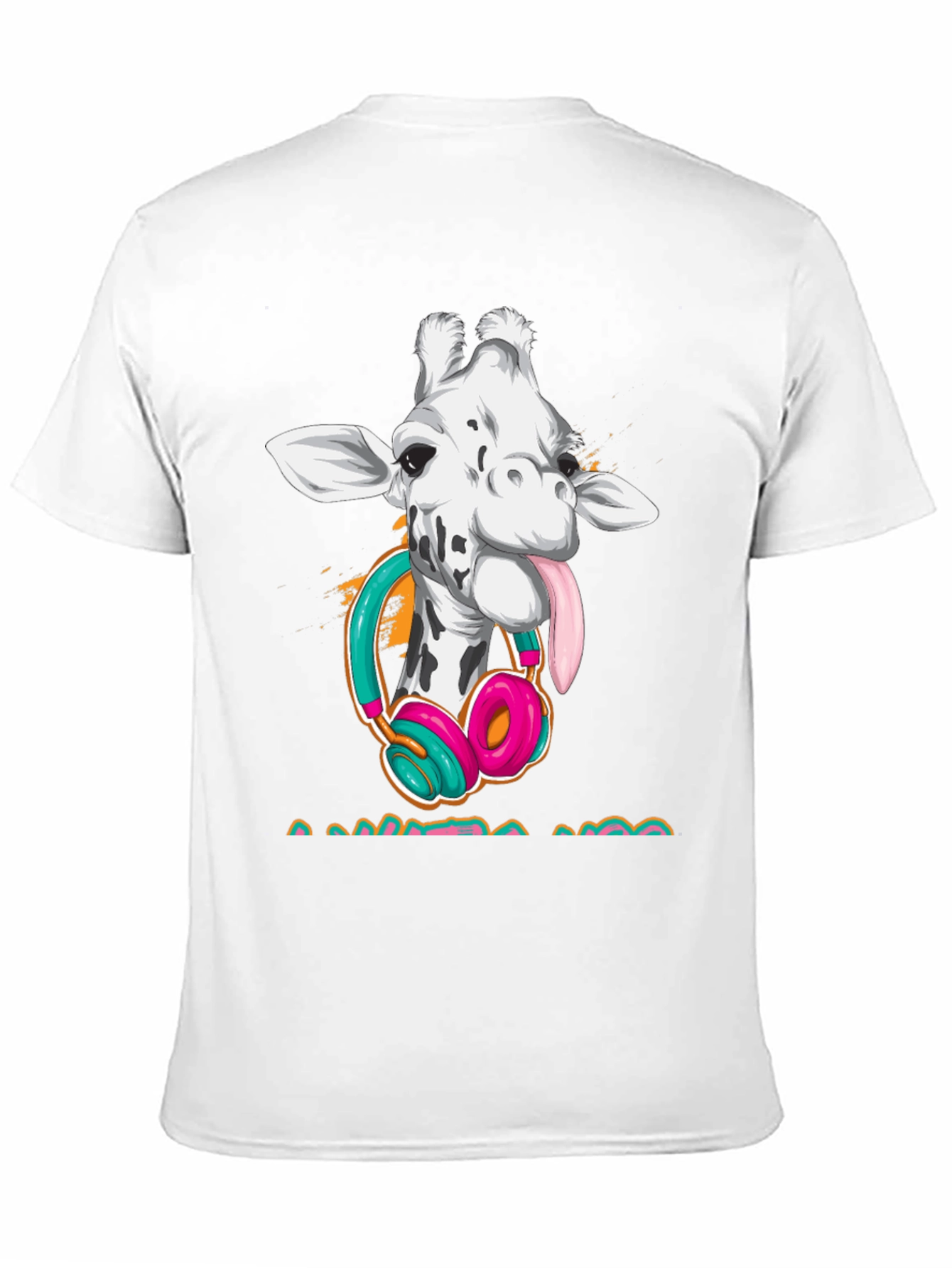 Giraffe DJ Black T-Shirt - Funny Animal Tee