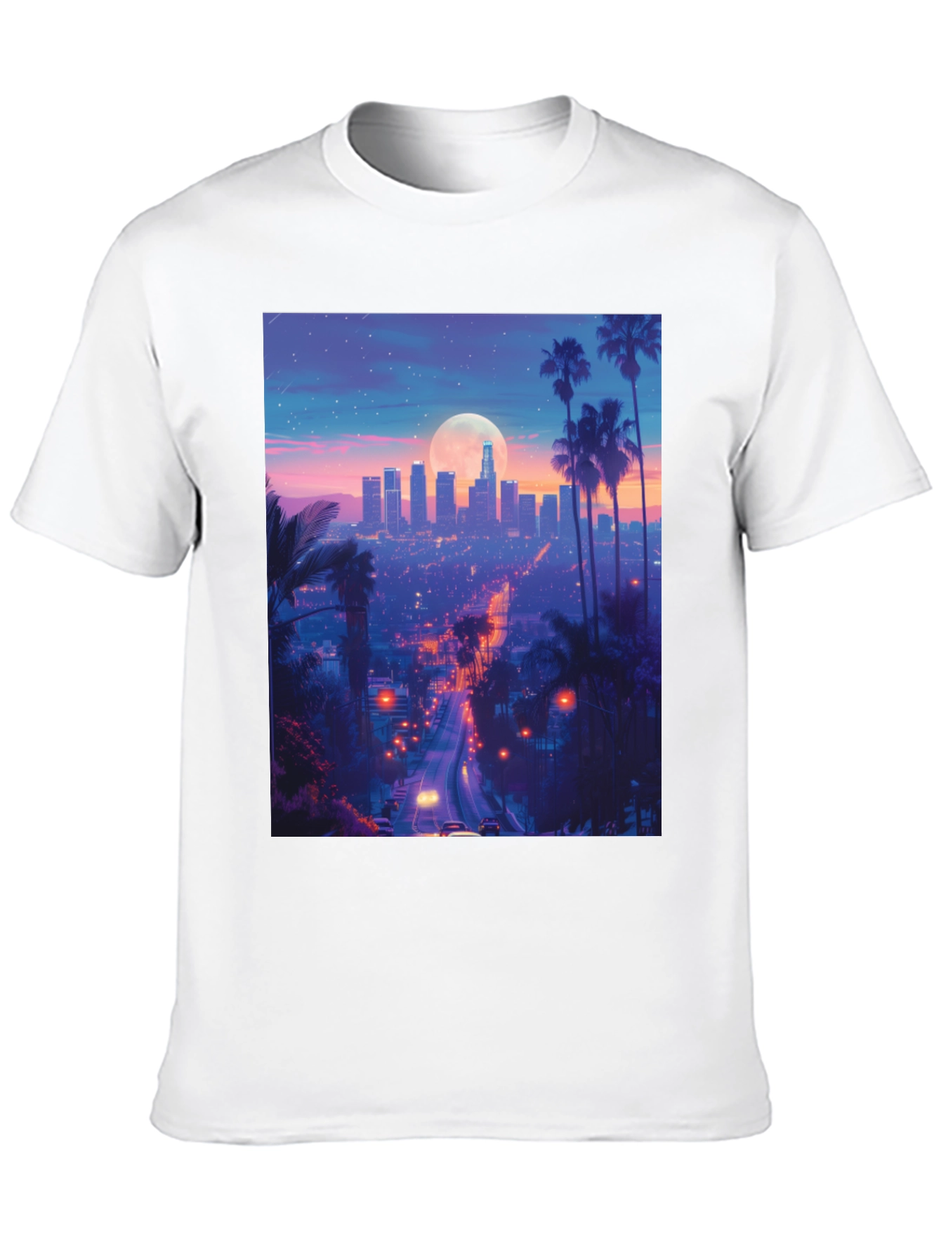 Los Angeles Cityscape Graphic Tee - Black