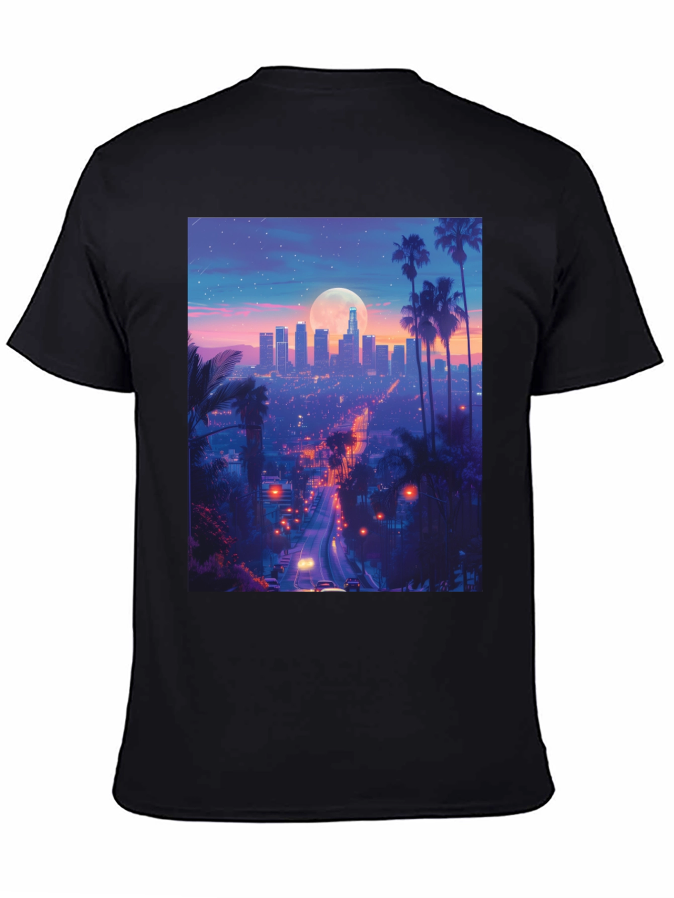 Los Angeles Cityscape Graphic Tee - Black