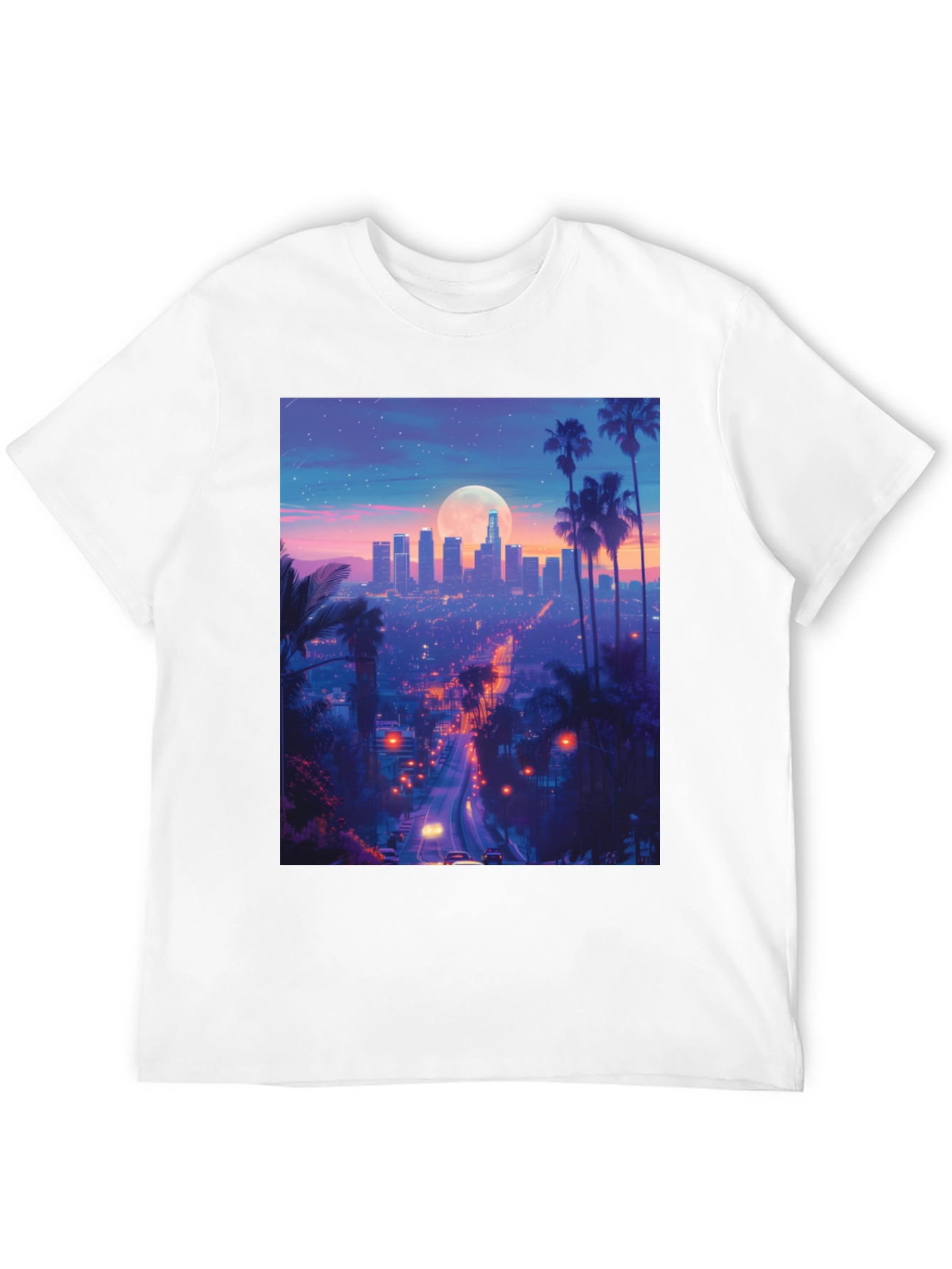 Los Angeles Cityscape Graphic Tee - Black
