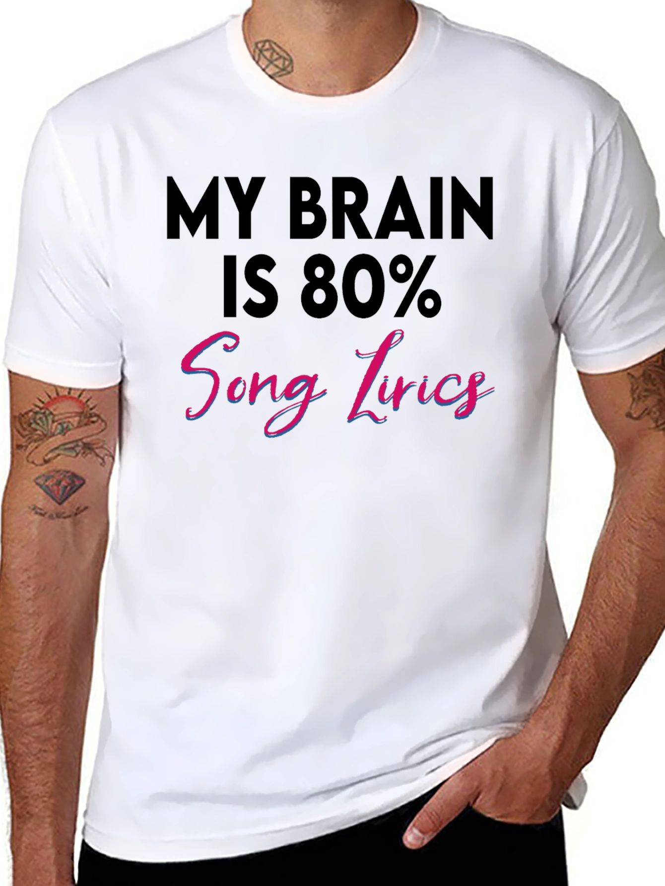 My Brain is 80% Song Lyrics Graphic Tee
