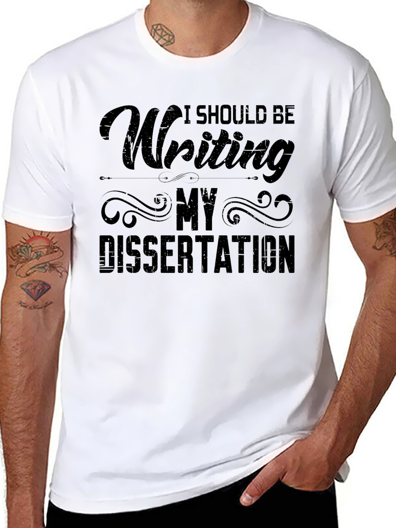 Writing My Dissertation T-Shirt Funny Student Tee
