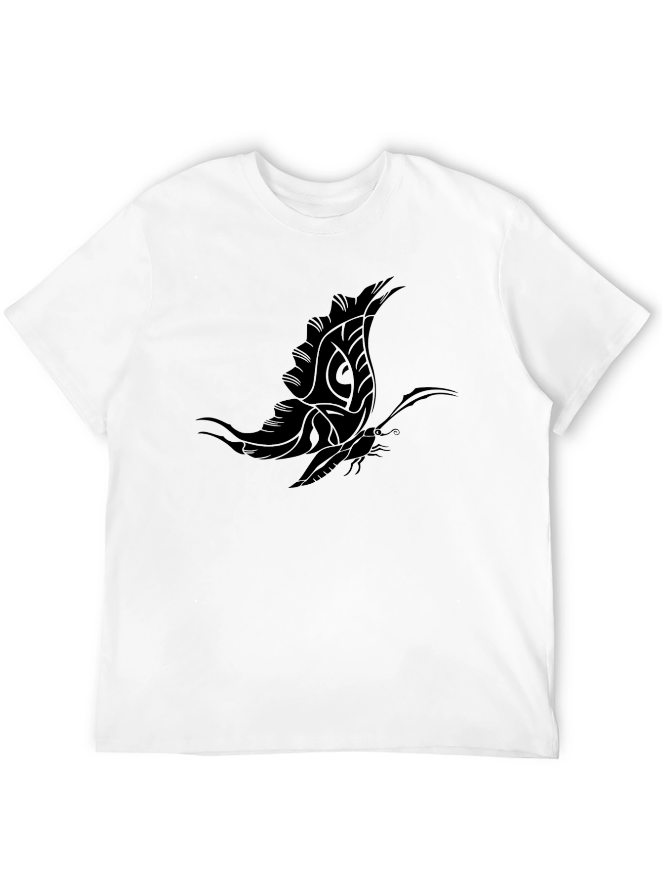Black T-Shirt with Butterfly Design