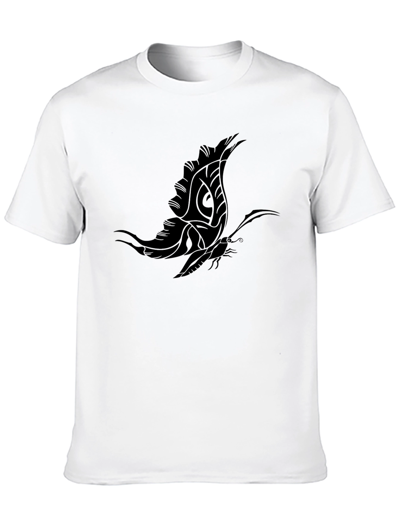 Black T-Shirt with Butterfly Design