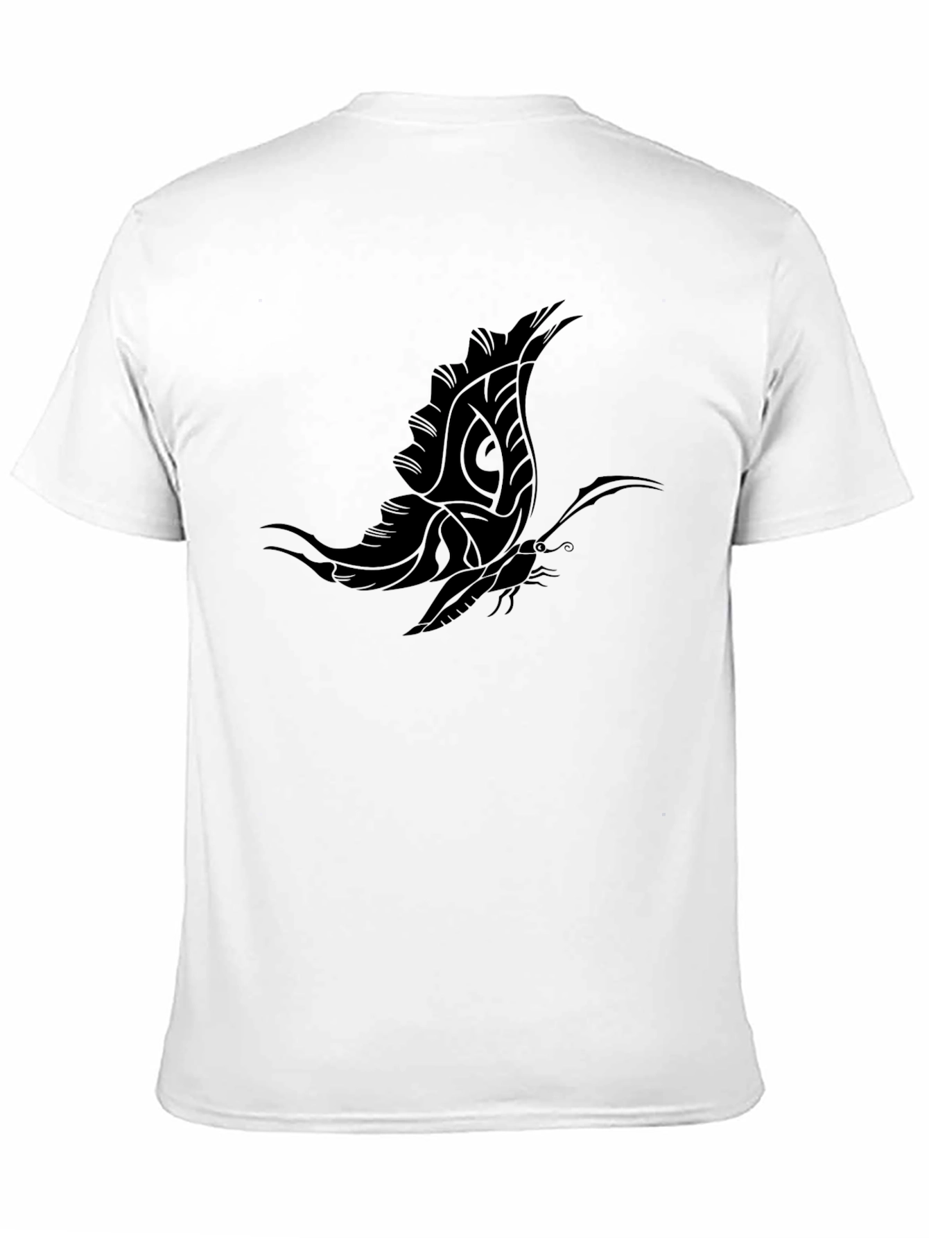 Black T-Shirt with Butterfly Design