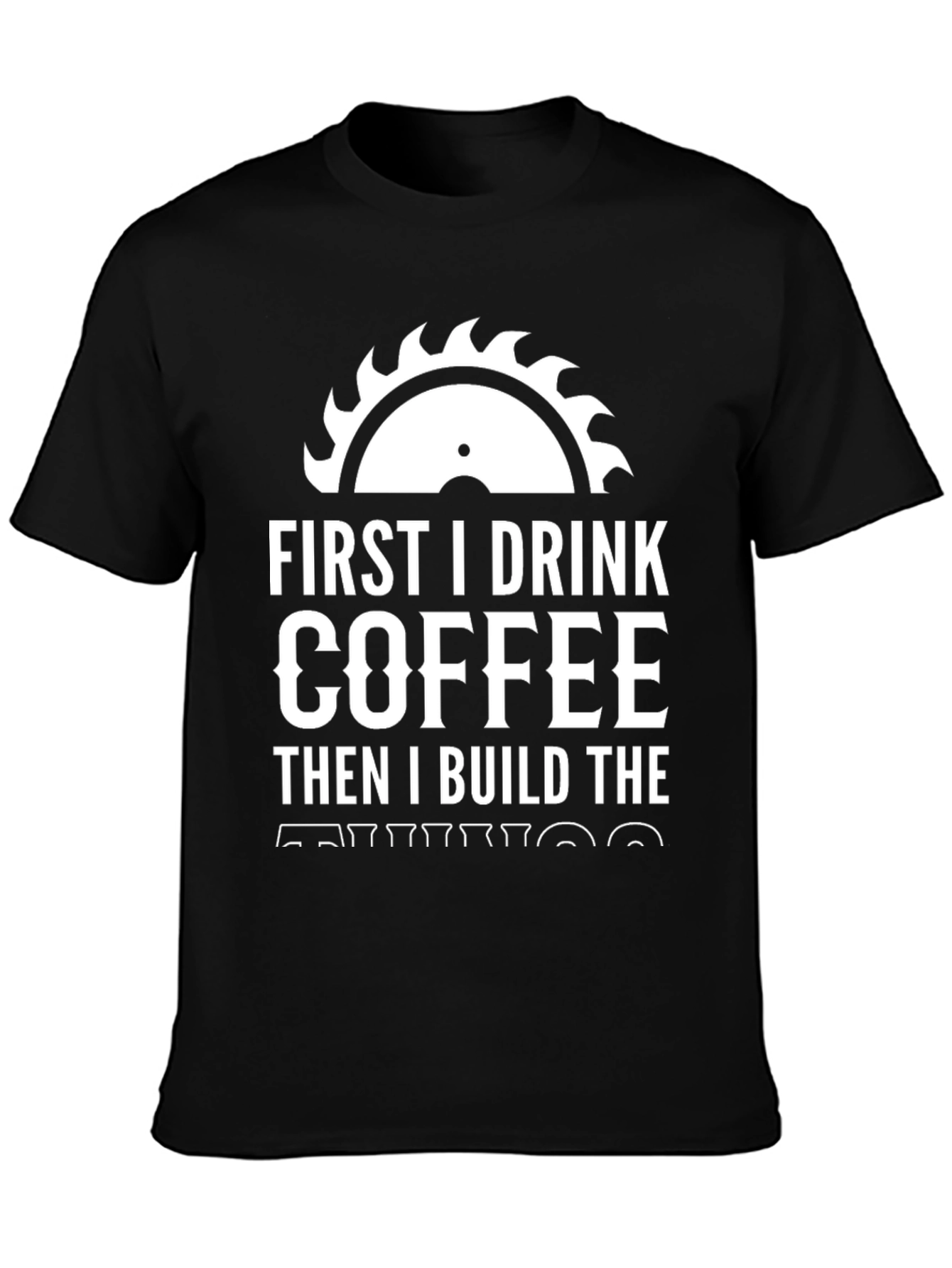 Coffee and Building T-Shirt - Black Graphic Tee