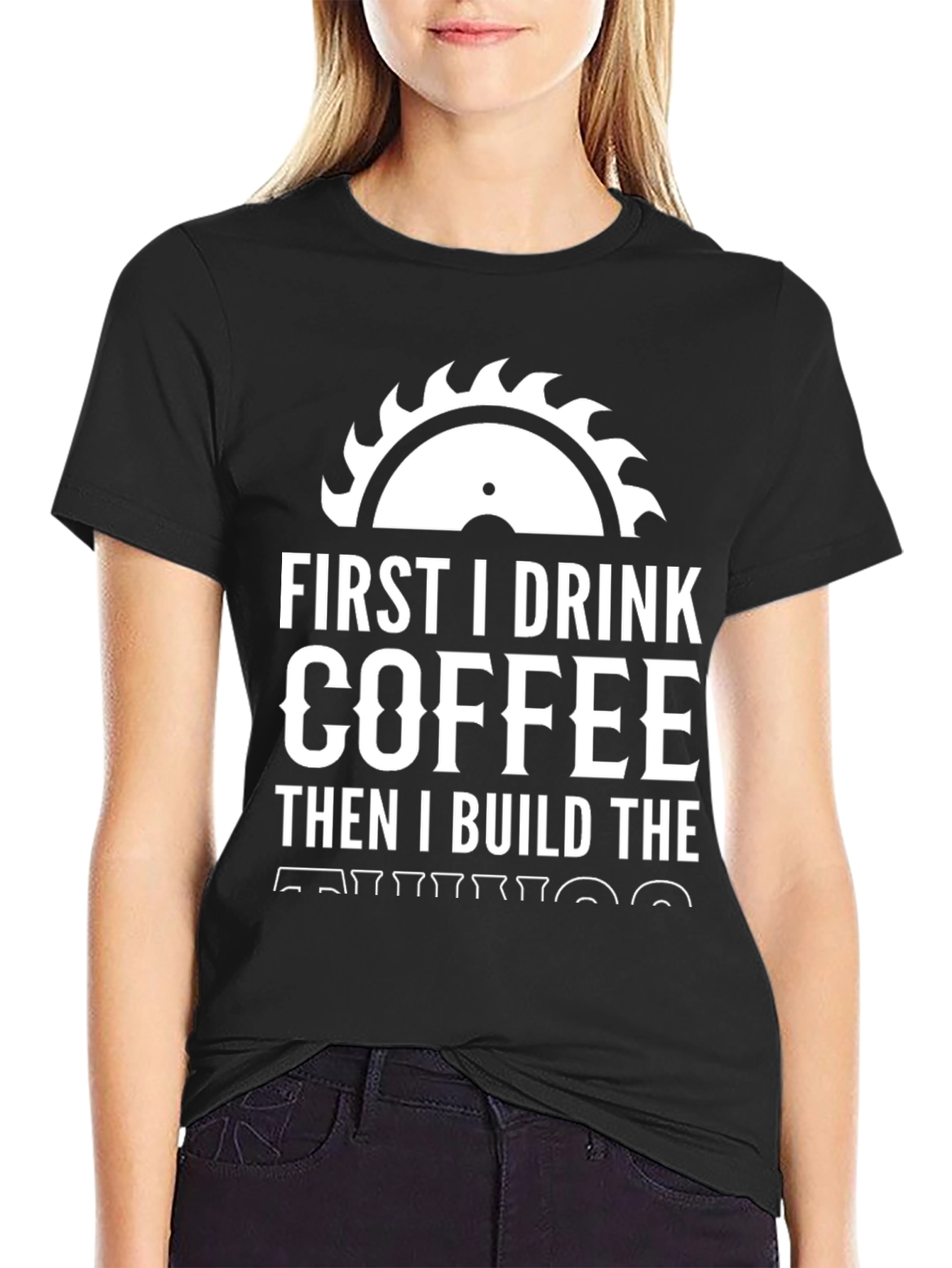 Coffee and Building T-Shirt - Black Graphic Tee