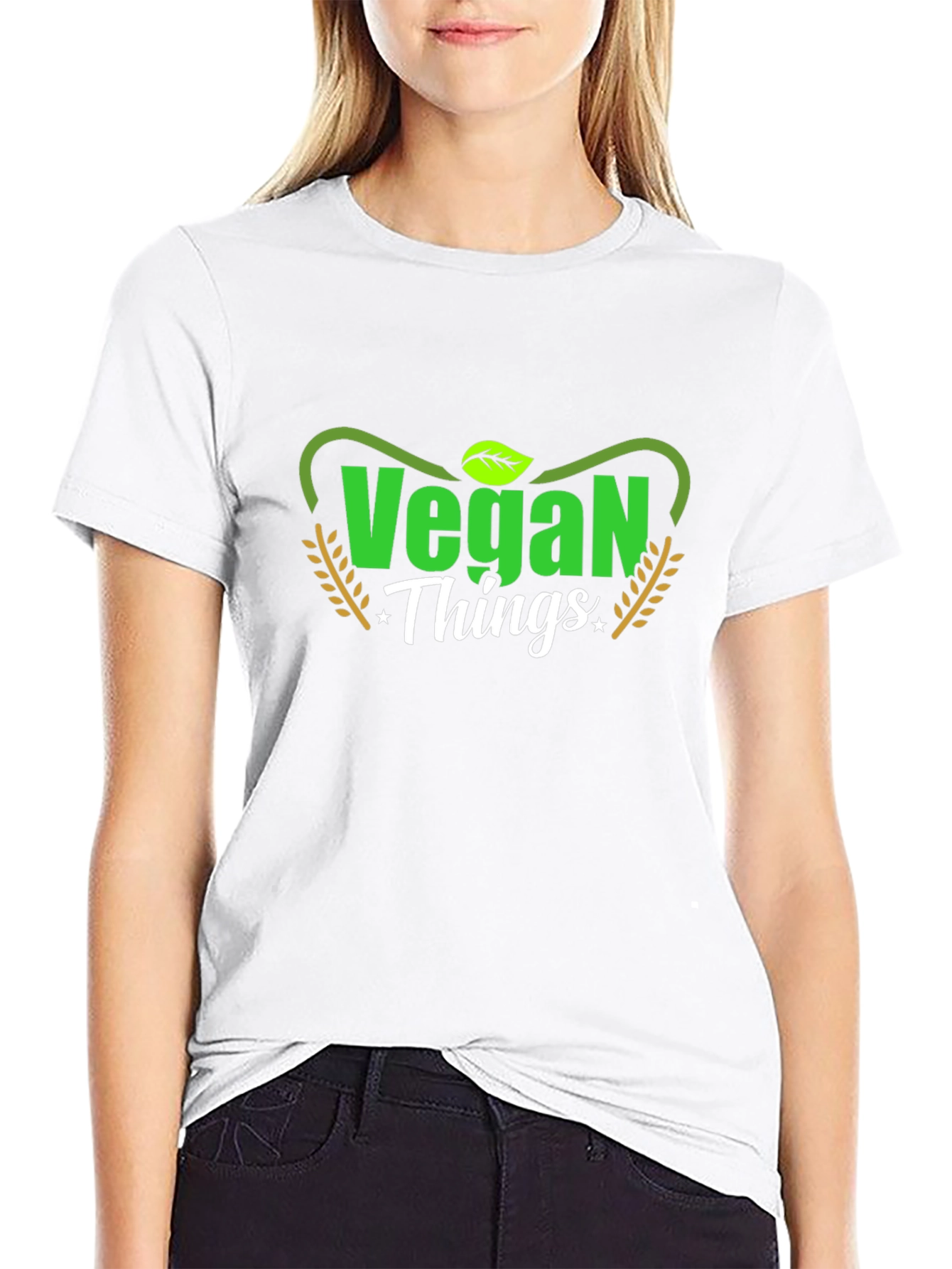 Vegan Things Black Graphic T-Shirt