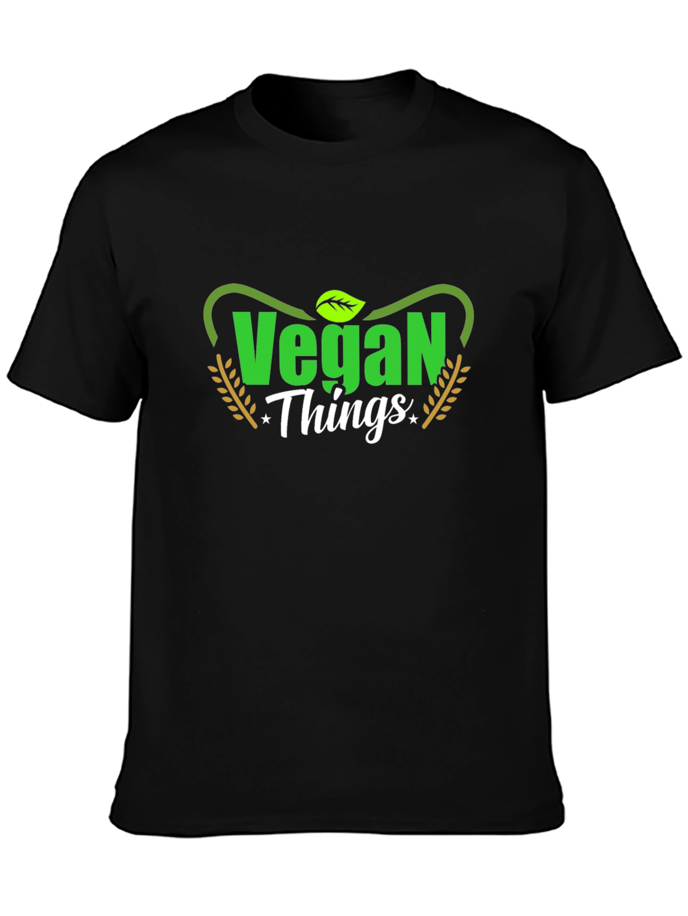 Vegan Things Black Graphic T-Shirt